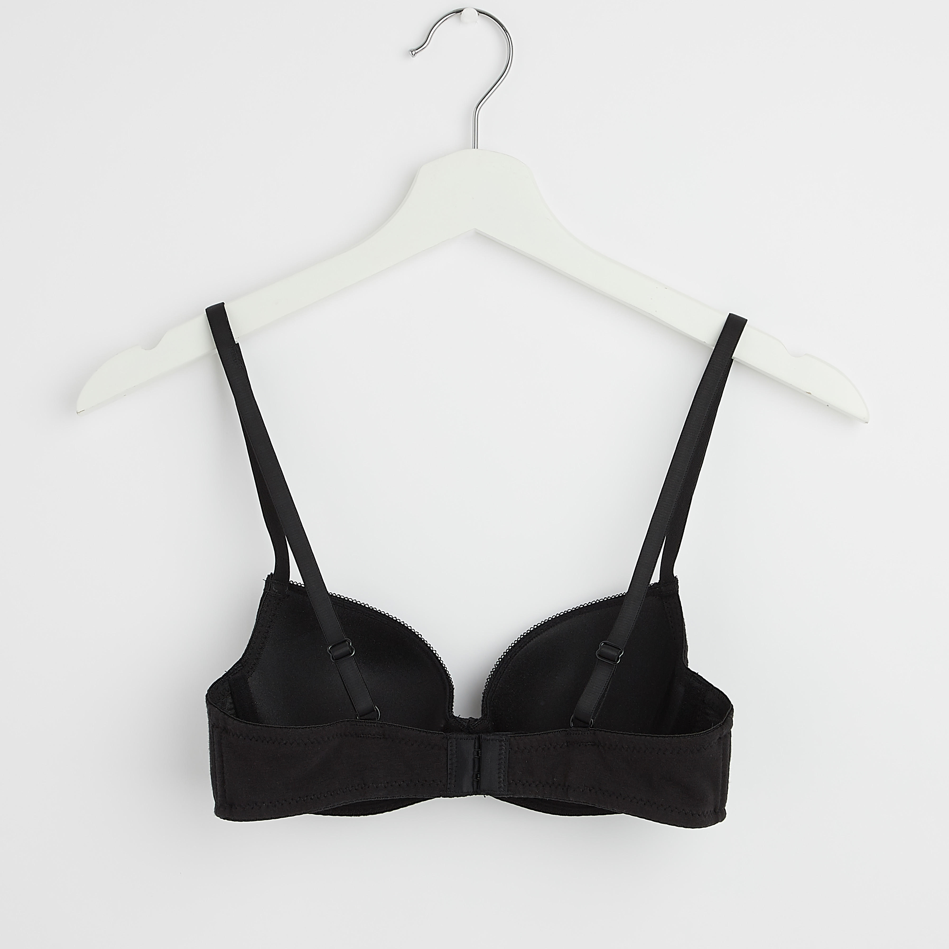 صدريّة بلانج مبطّنة سادة بخطّاف وحلقة إغلاق وزينة فيونكة-women-clothing-lingerie-bras-image-1