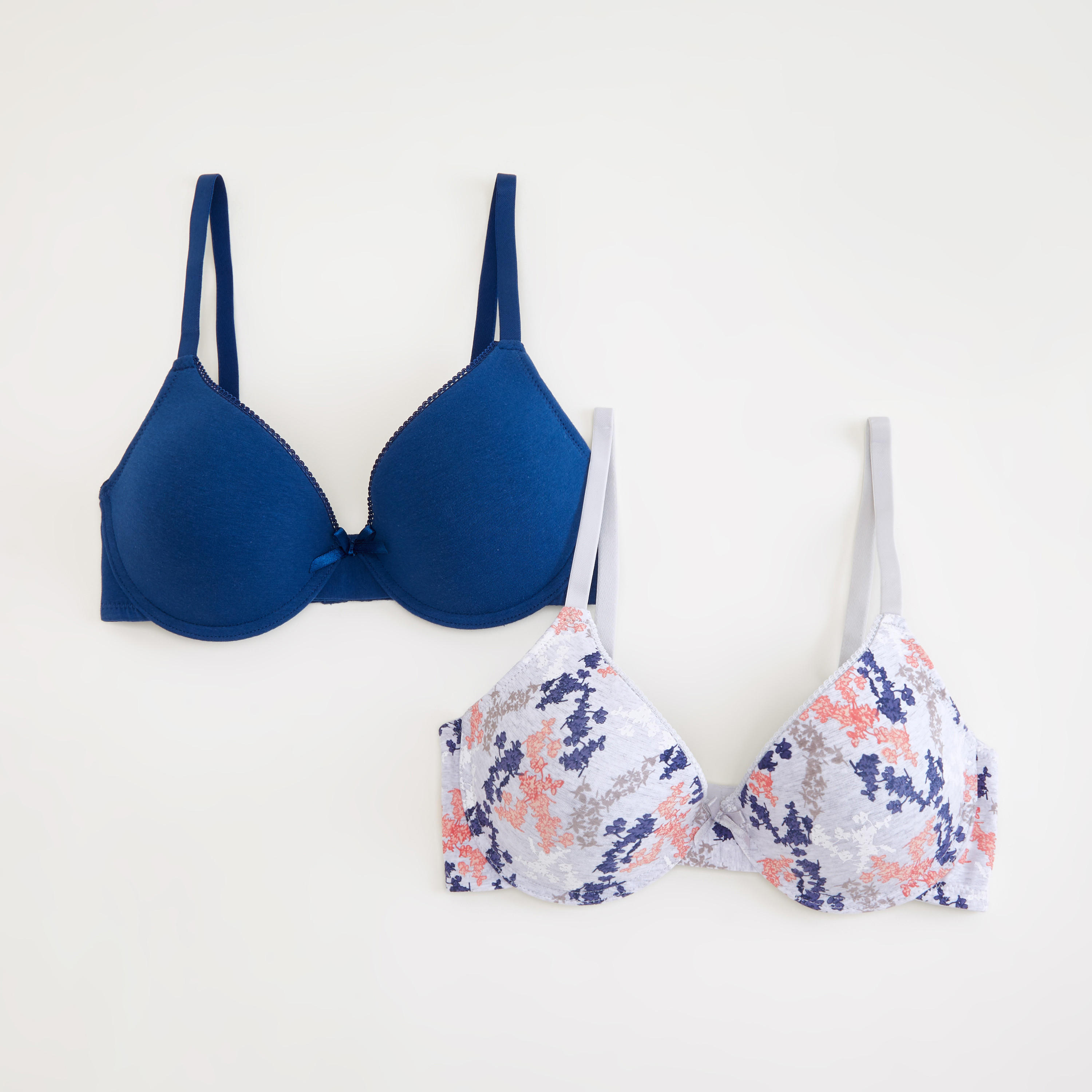 صدريّة مستدامة بطبعات وزينة فيونكة - طقم من 2 قطع-women-clothing-lingerie-bras-image-1