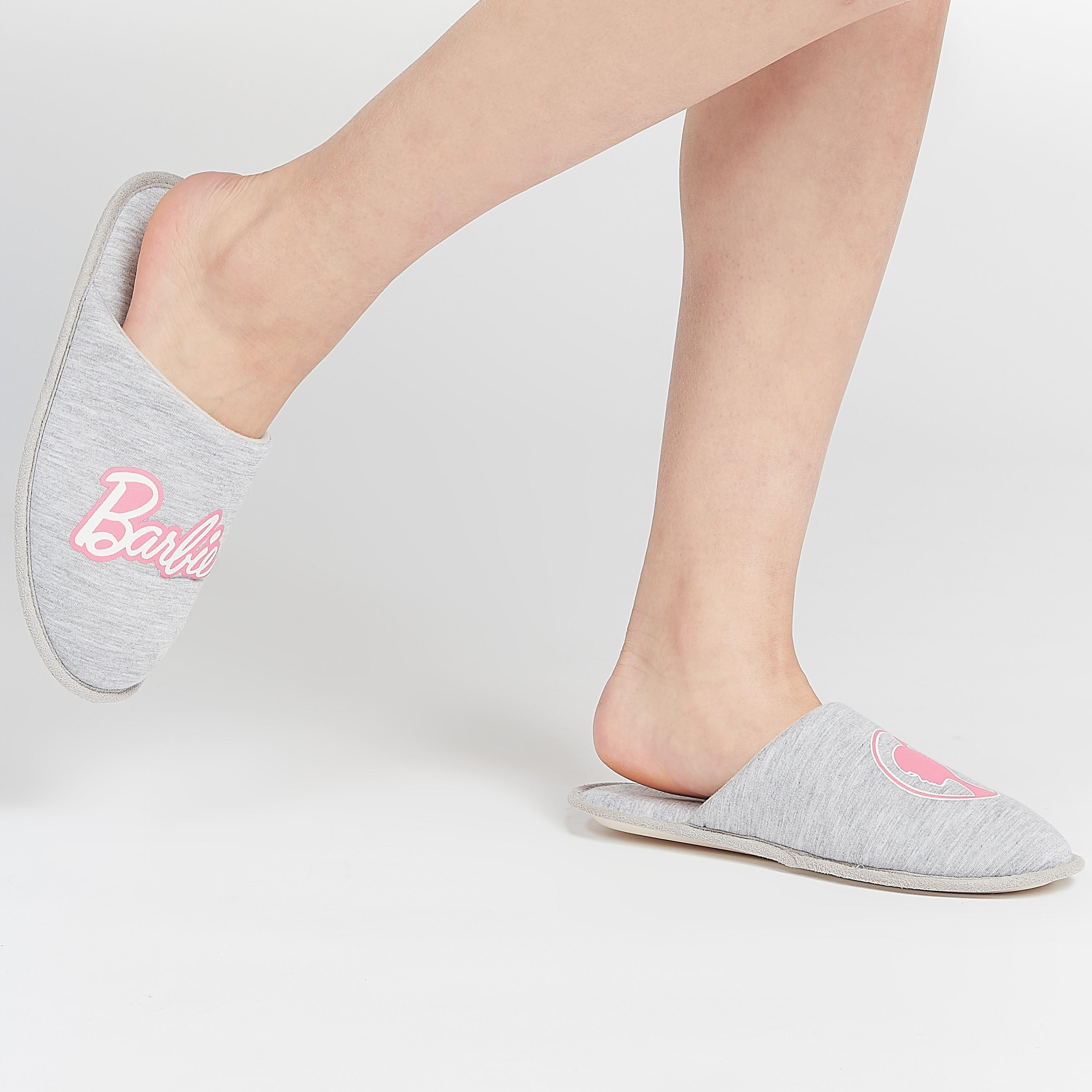 Barbie Print Slip-On Closed Toe Bedroom Slippers-women-clothing-nightwear-bedroomslippers-image-1