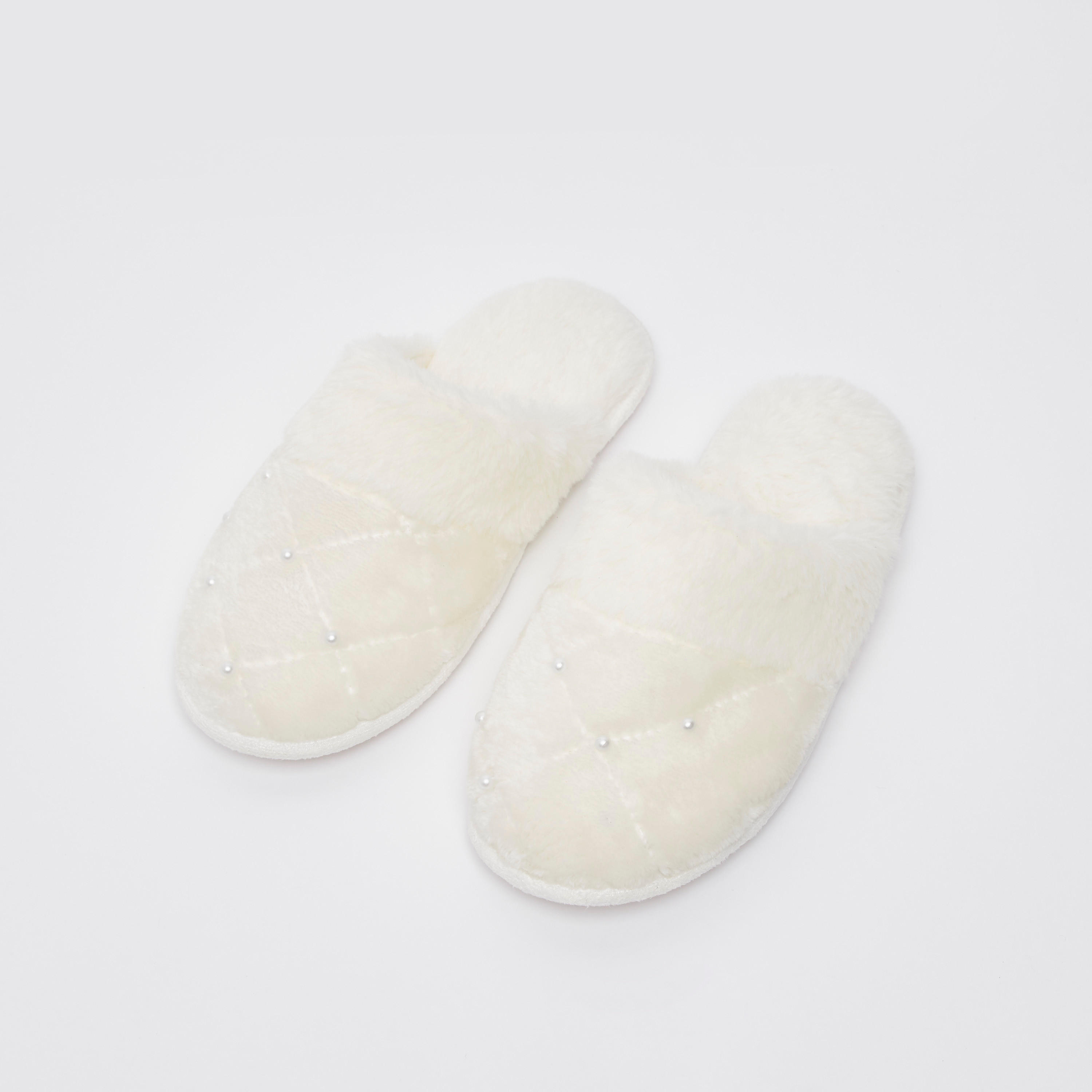 Pearl Detail Indoor Mules-women-clothing-nightwear-bedroomslippers-image-2