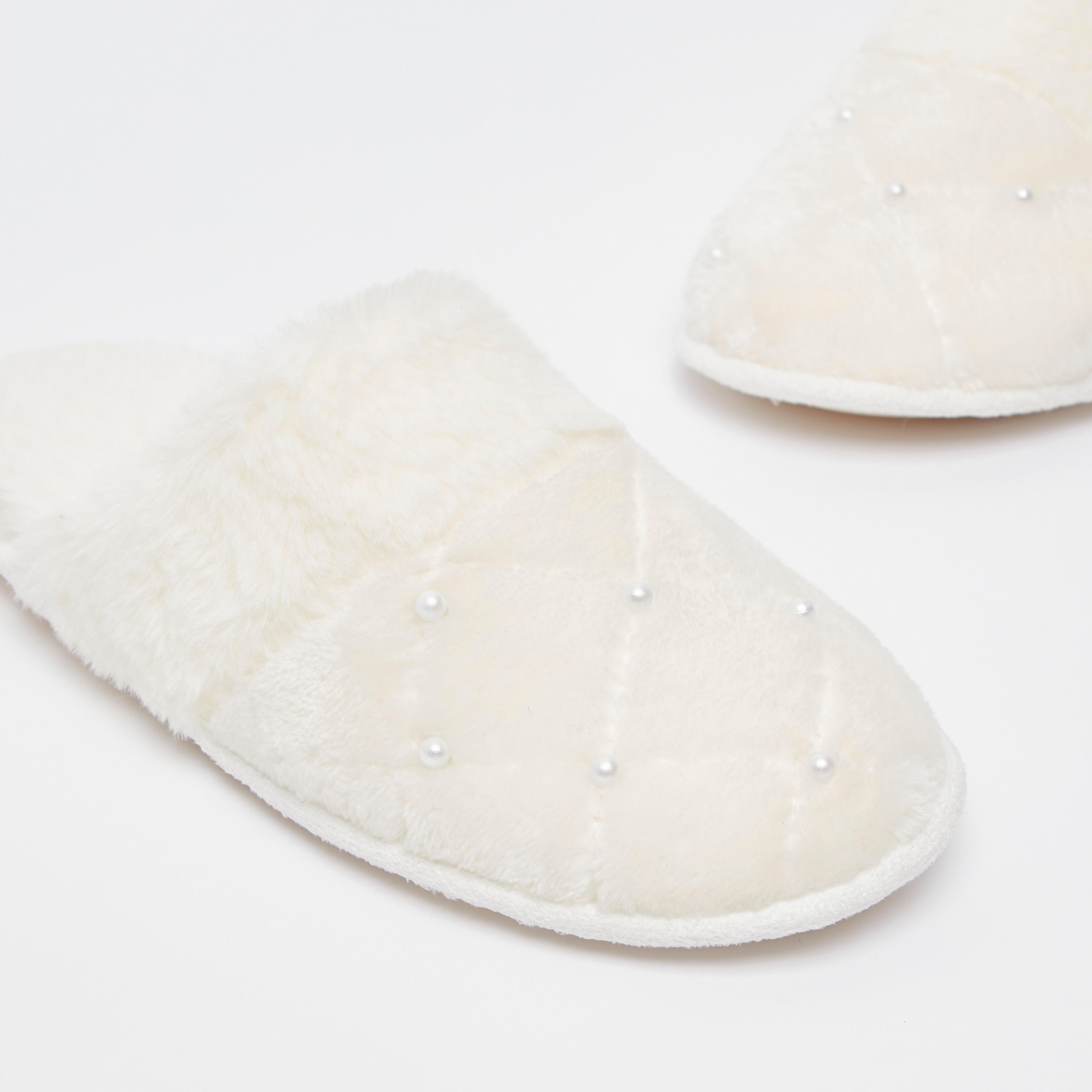 Pearl Detail Indoor Mules-women-clothing-nightwear-bedroomslippers-image-3