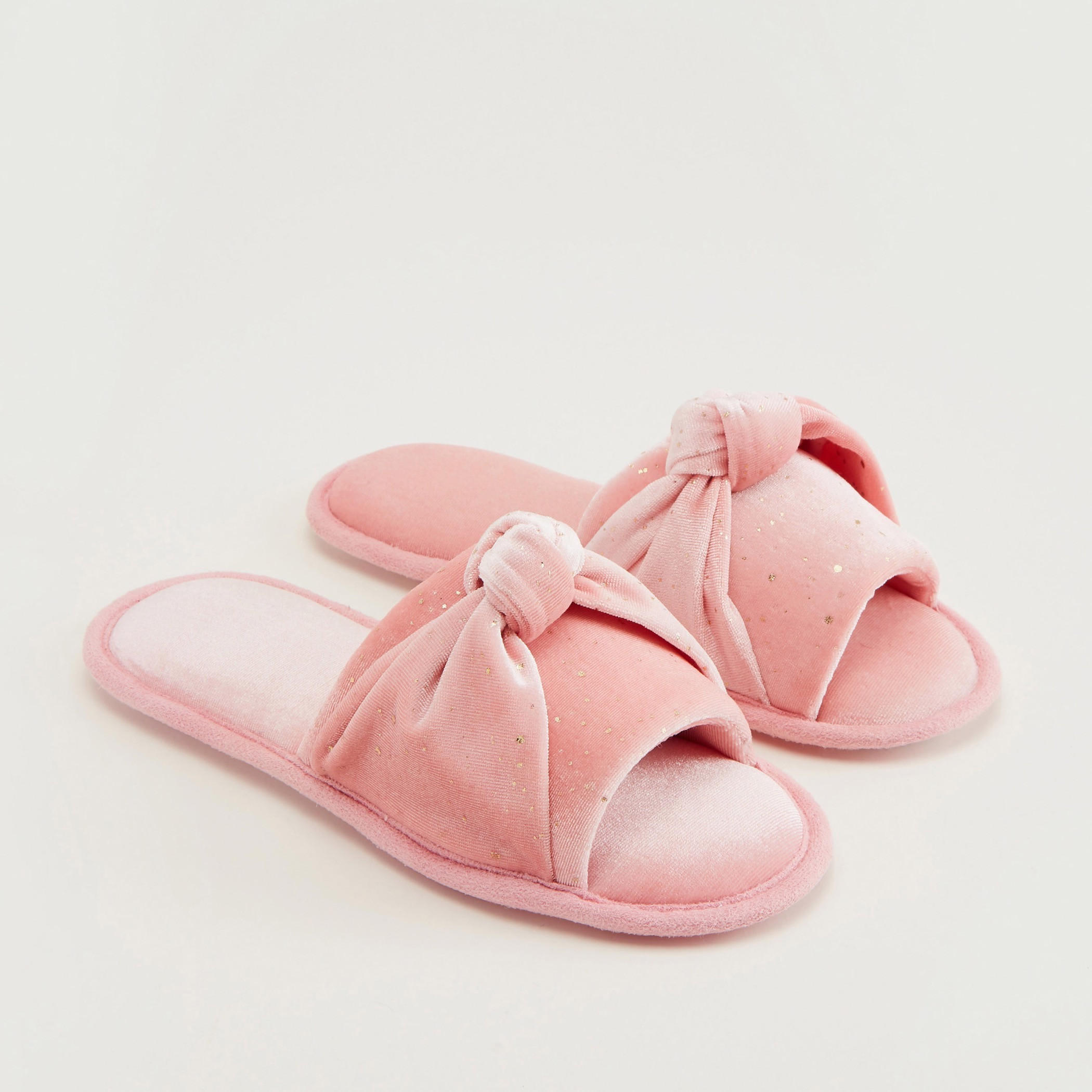 Embellished Detail Slides with Knot Detail-women-clothing-nightwear-bedroomslippers-image-1