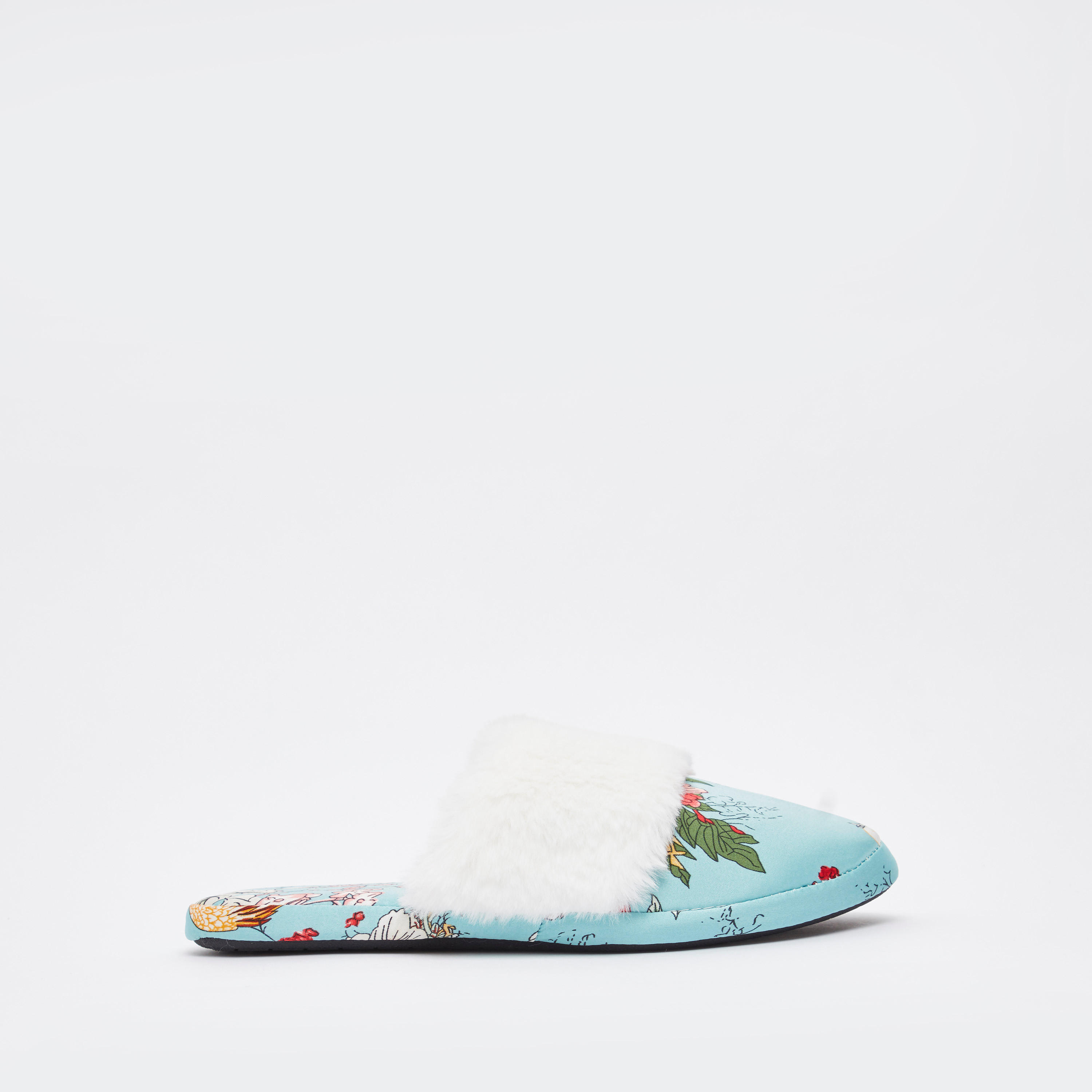 حذاء ميول للمنزل بتفاصيل قطيفة بطبعات أزهار-women-clothing-nightwear-bedroomslippers-image-1