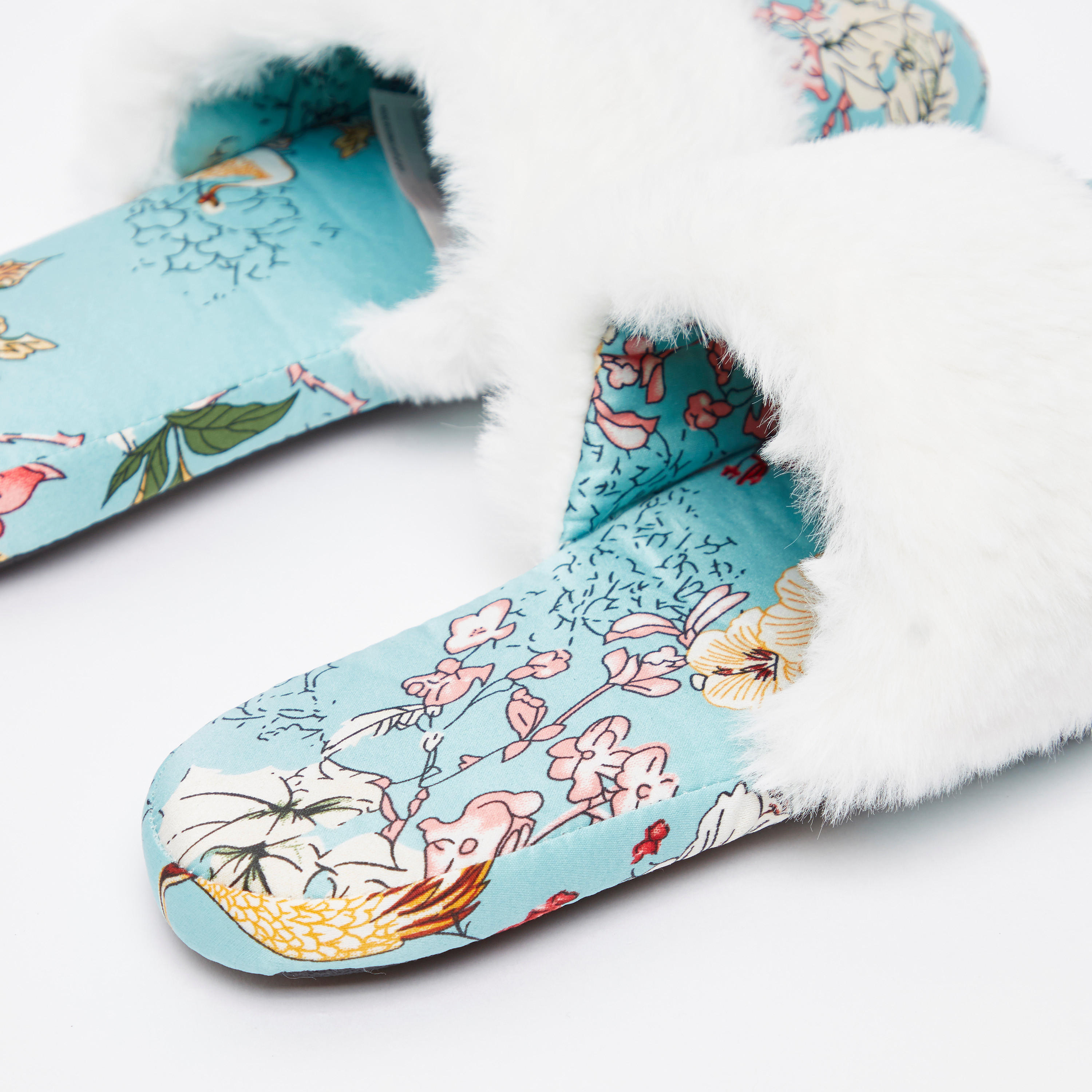 حذاء ميول للمنزل بتفاصيل قطيفة بطبعات أزهار-women-clothing-nightwear-bedroomslippers-image-4