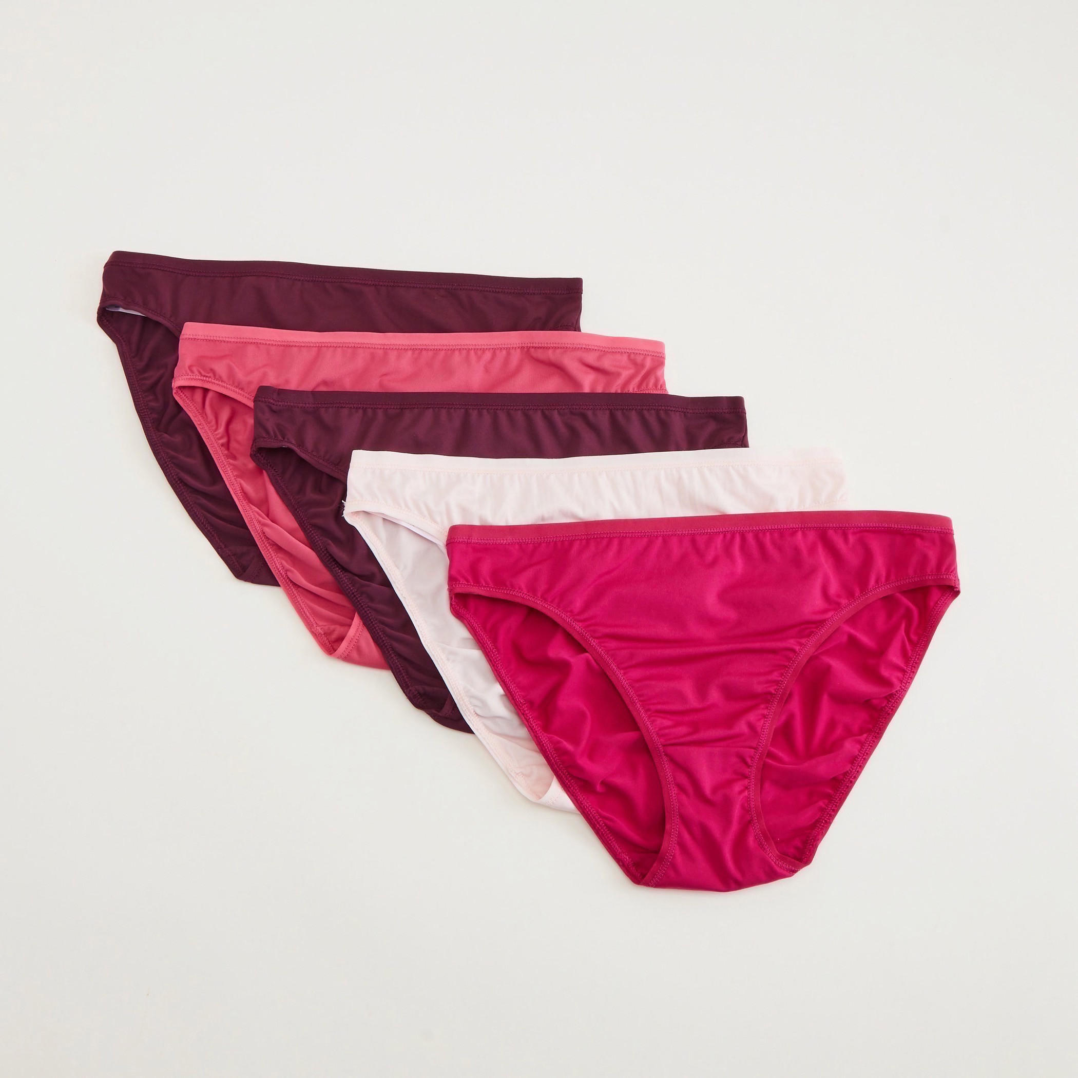 سراويل داخليّة هيبستر سادة بخصر مطّاطي - طقم من 5 قطع-women-clothing-lingerie-panties-image-1