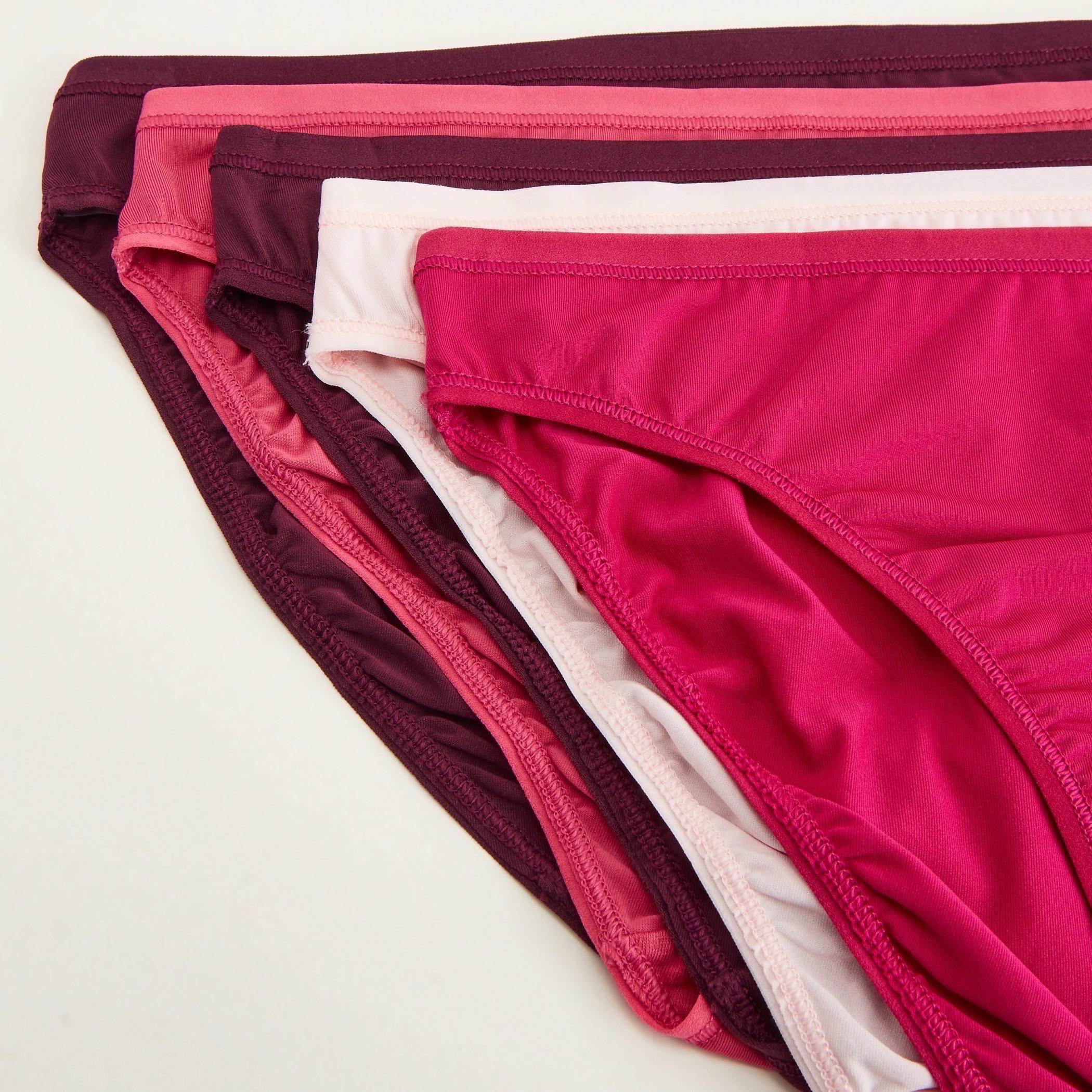 سراويل داخليّة هيبستر سادة بخصر مطّاطي - طقم من 5 قطع-women-clothing-lingerie-panties-image-2