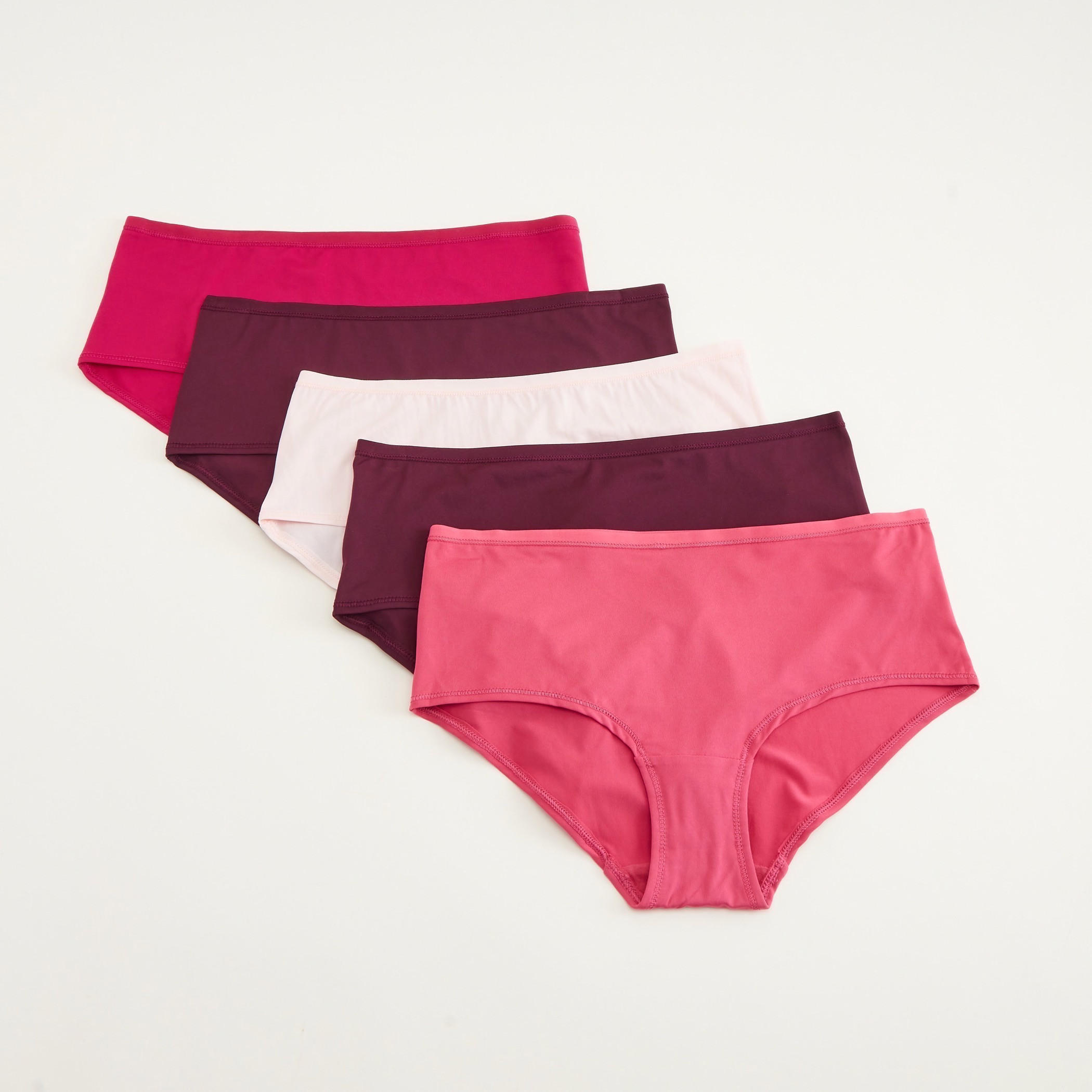 Set of 5 - Solid Hipster Briefs with Elasticated Waistband-women-clothing-lingerie-panties-image-1