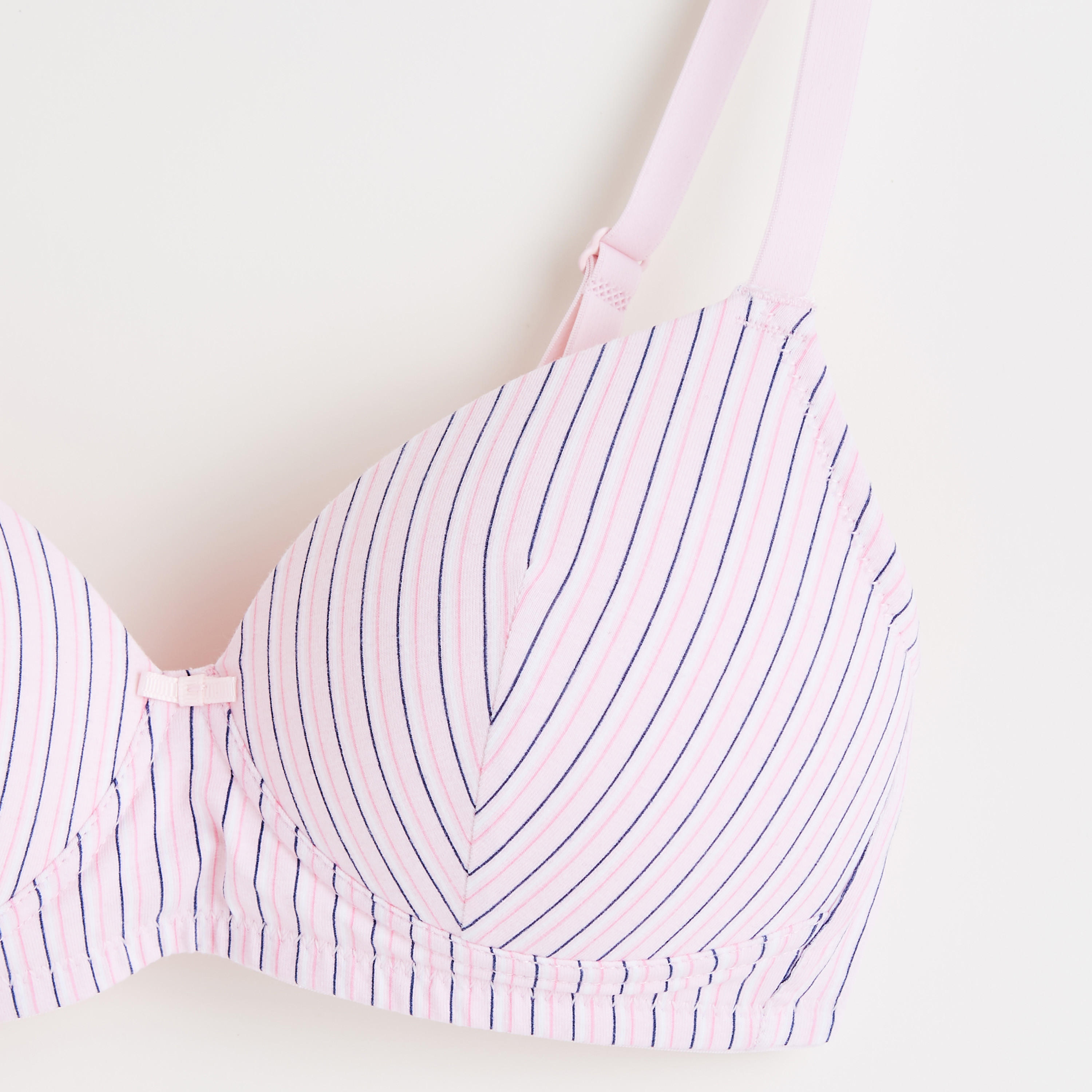 صدرية تيشيرت مبطنة مقلّمة بخطّافة إغلاق-women-clothing-lingerie-bras-image-2