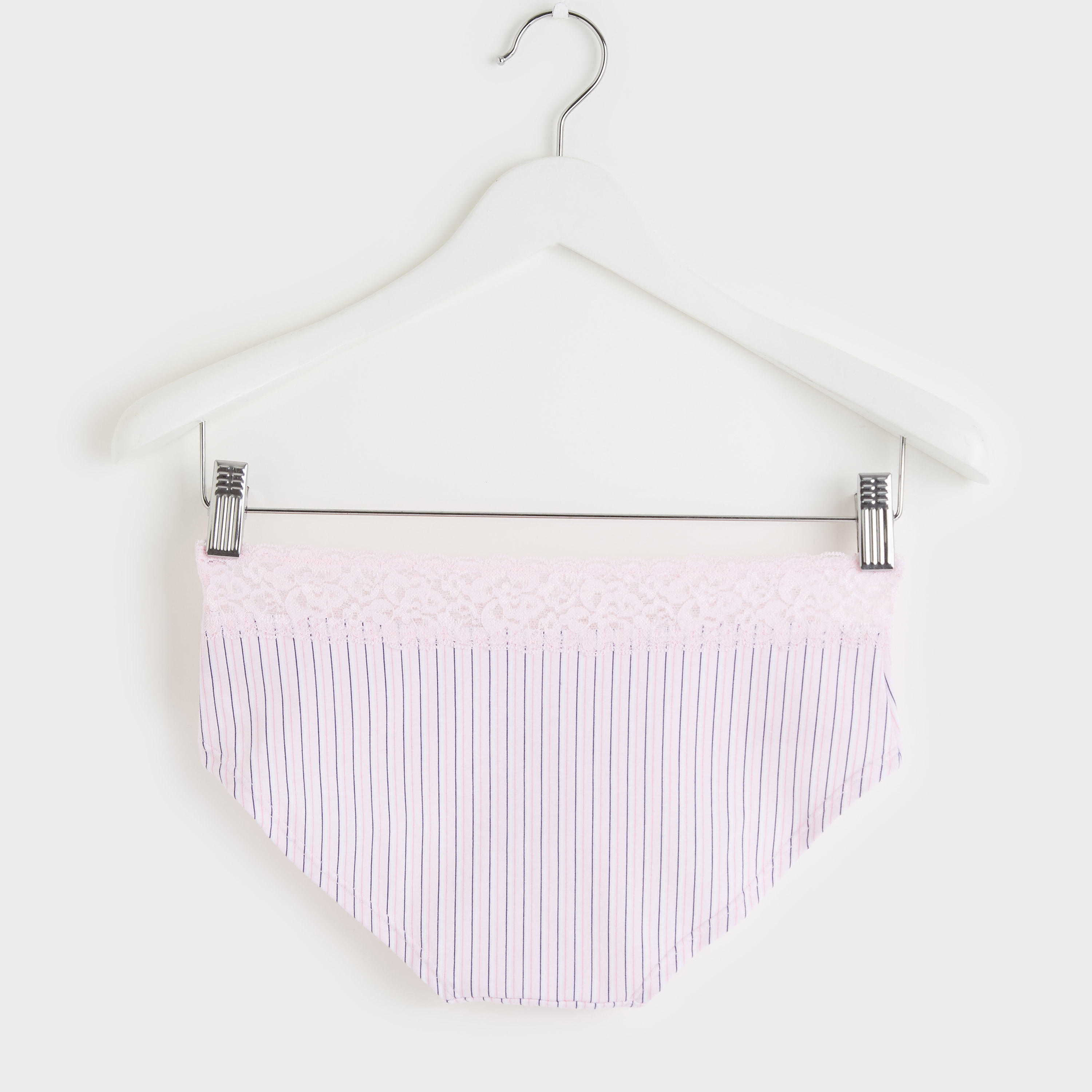 سروال داخلي هيبستر مقلّمة بخصر مطّاطي وتفاصيل دانتيل-women-clothing-lingerie-panties-image-3