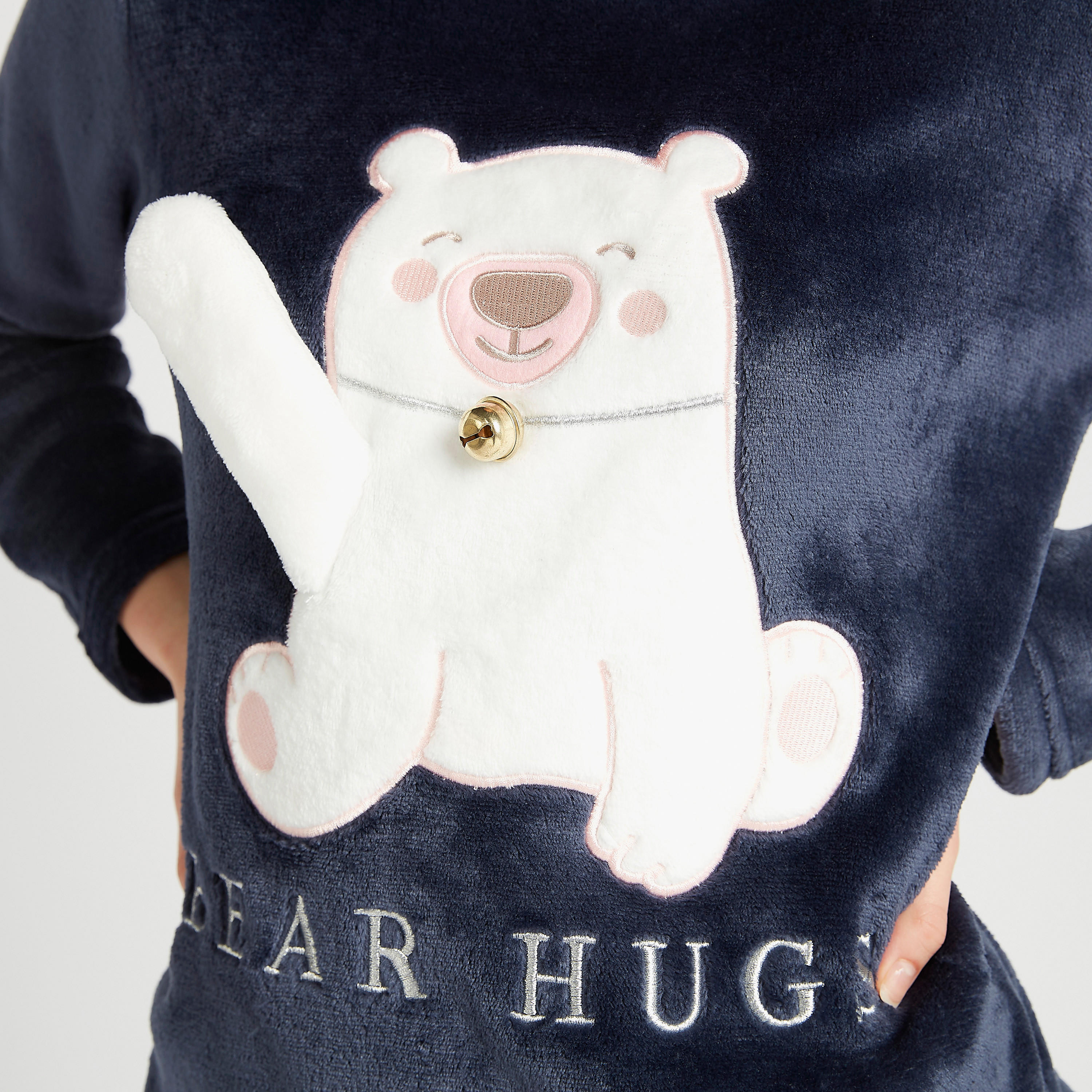 طقم مستدام بنطلون بيجاما وبلوزة بارزة الملمس بأكمام طويلة-women-clothing-nightwear-pyjamas-longsets-image-7