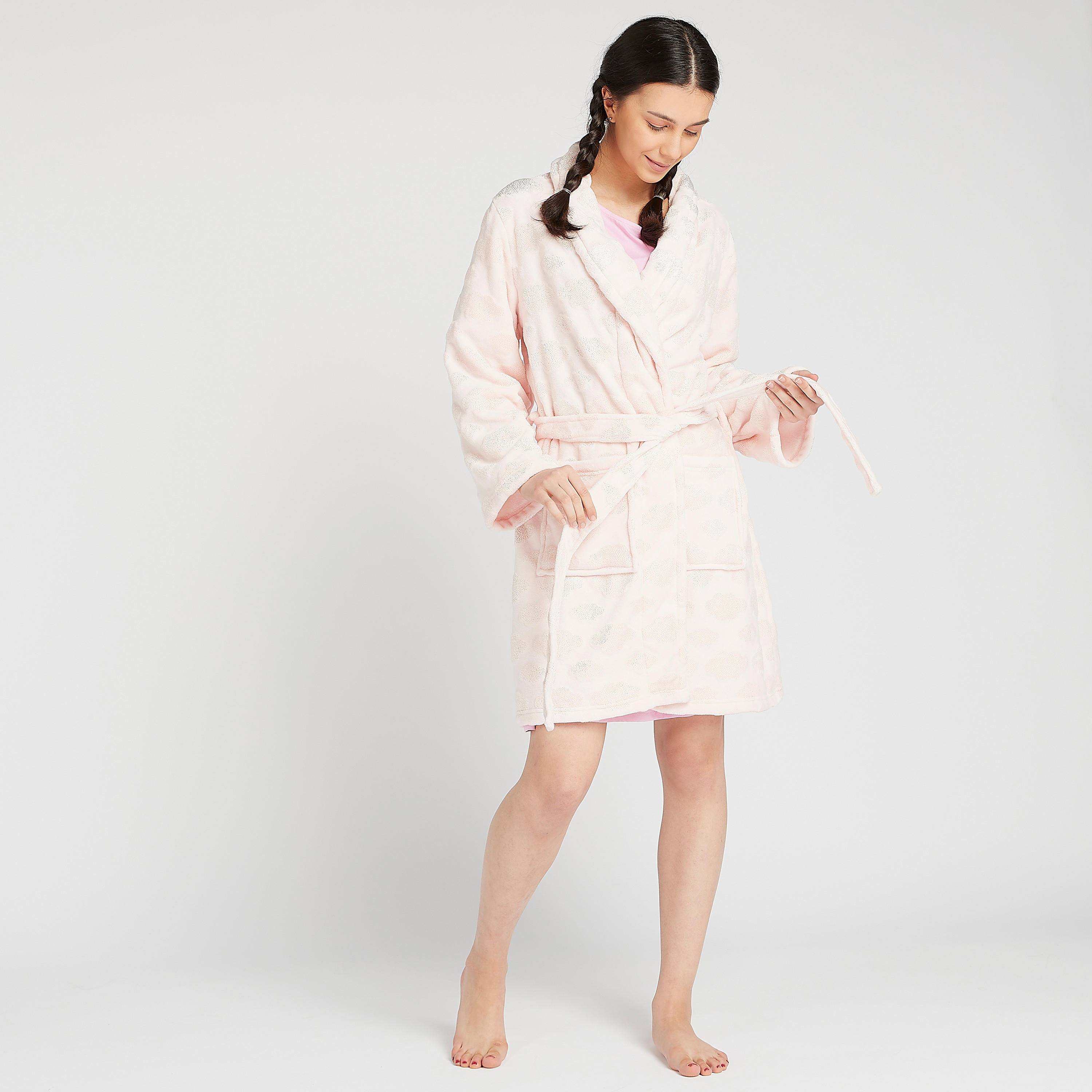 روب مستدام مخملي بأكمام طويلة وجيوب-women-clothing-nightwear-robes-image-2