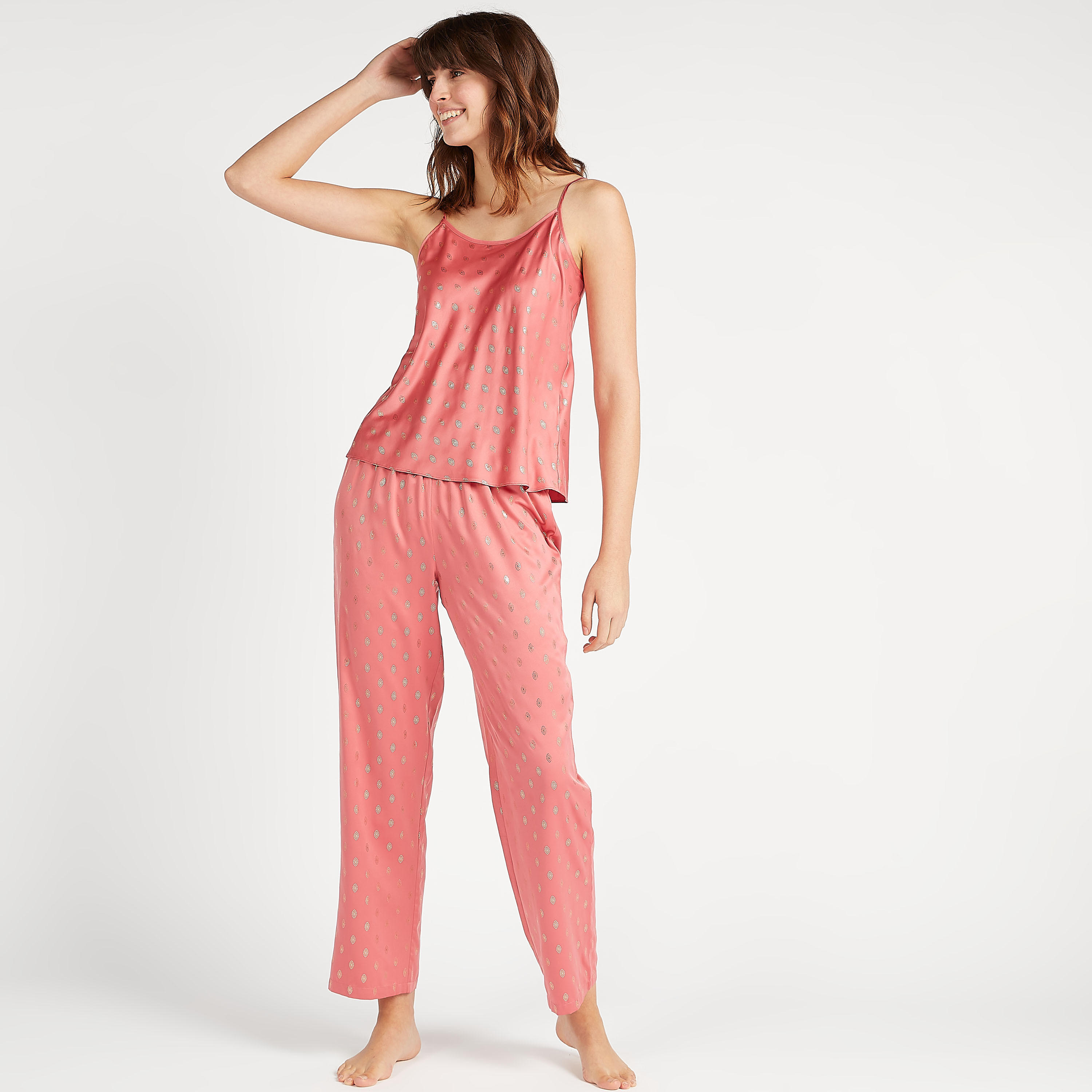 قميص داخلي قصير مزيّن مع بنطلون بيجاما طويل وروب بأكمام طويلة-women-clothing-nightwear-pyjamas-longsets-image-3