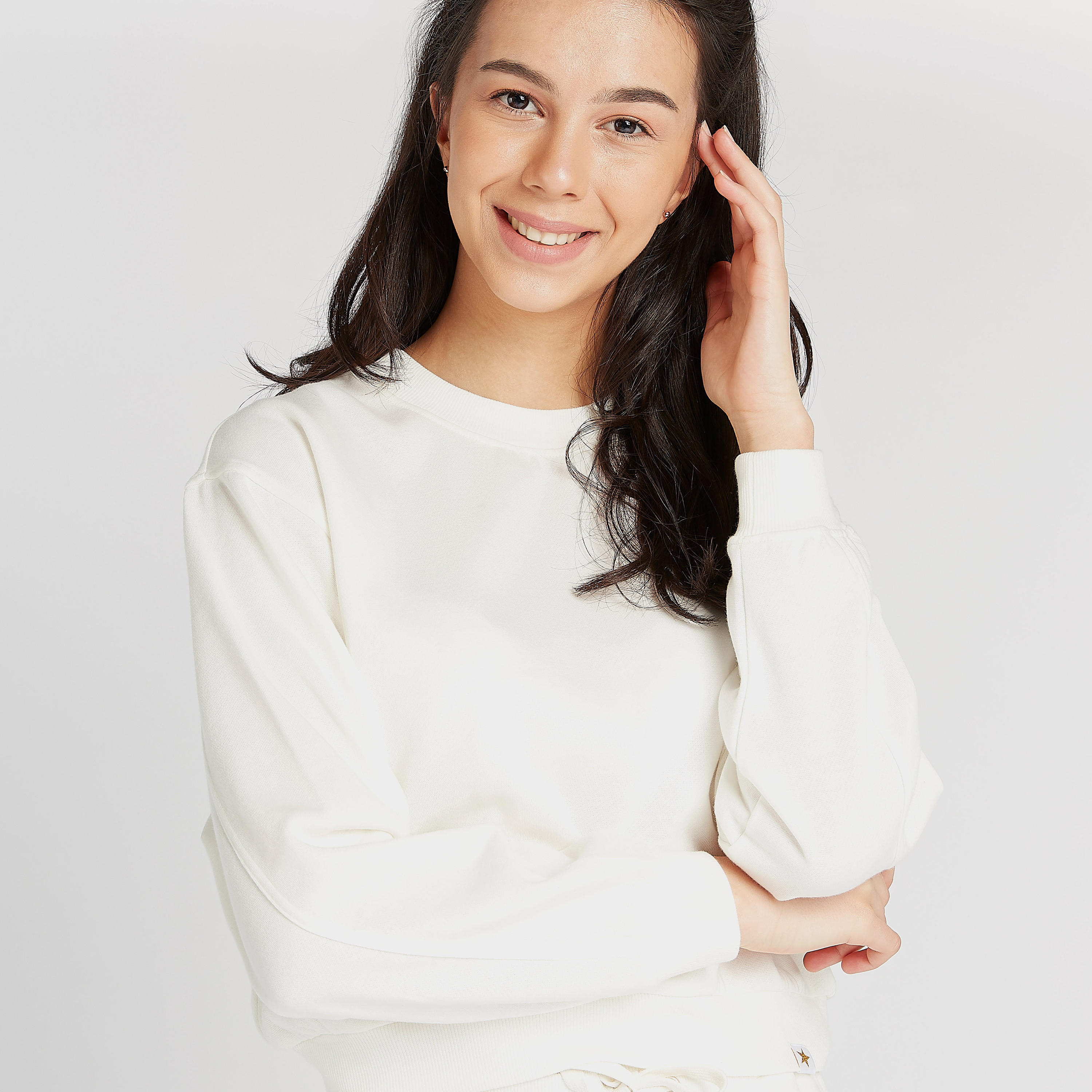 Solid Long Sleeves T-shirt and Pyjama Set-women-clothing-nightwear-pyjamas-longsets-image-2