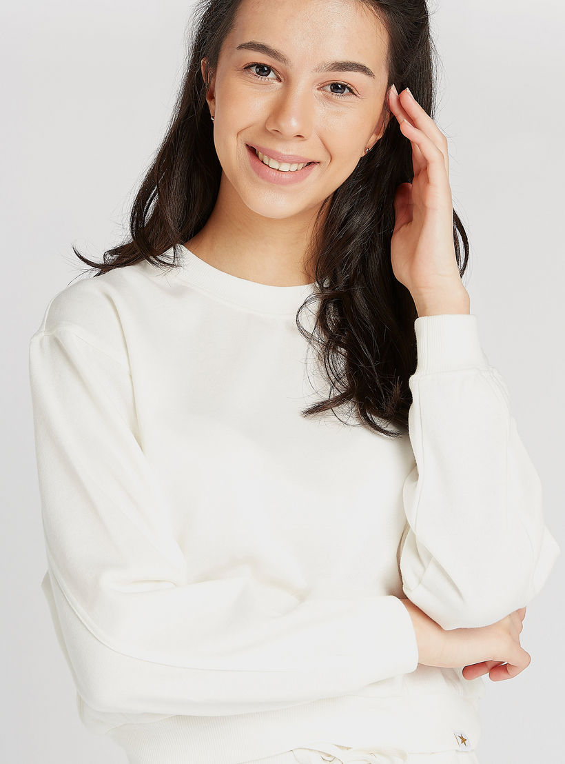 Solid Long Sleeves T-shirt and Pyjama Set-women-clothing-nightwear-pyjamas-longsets-image-2