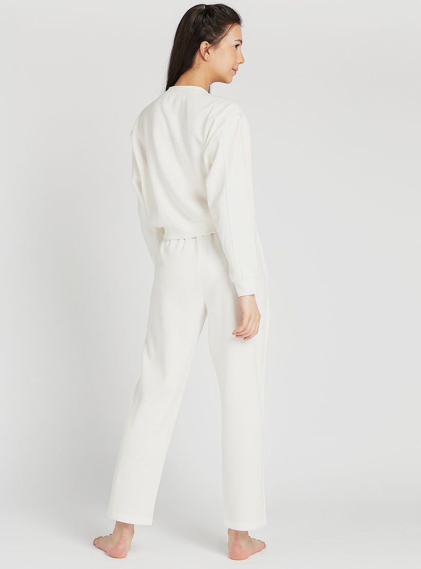 Solid Long Sleeves T-shirt and Pyjama Set-women-clothing-nightwear-pyjamas-longsets-image-3