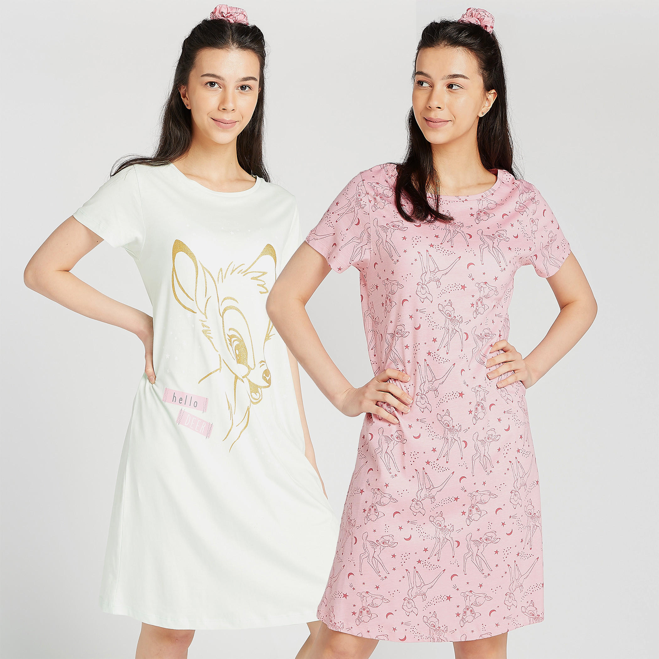 قميص مستدام بياقة مستديرة - طقم من قطعتين-women-clothing-nightwear-nighties-image-1