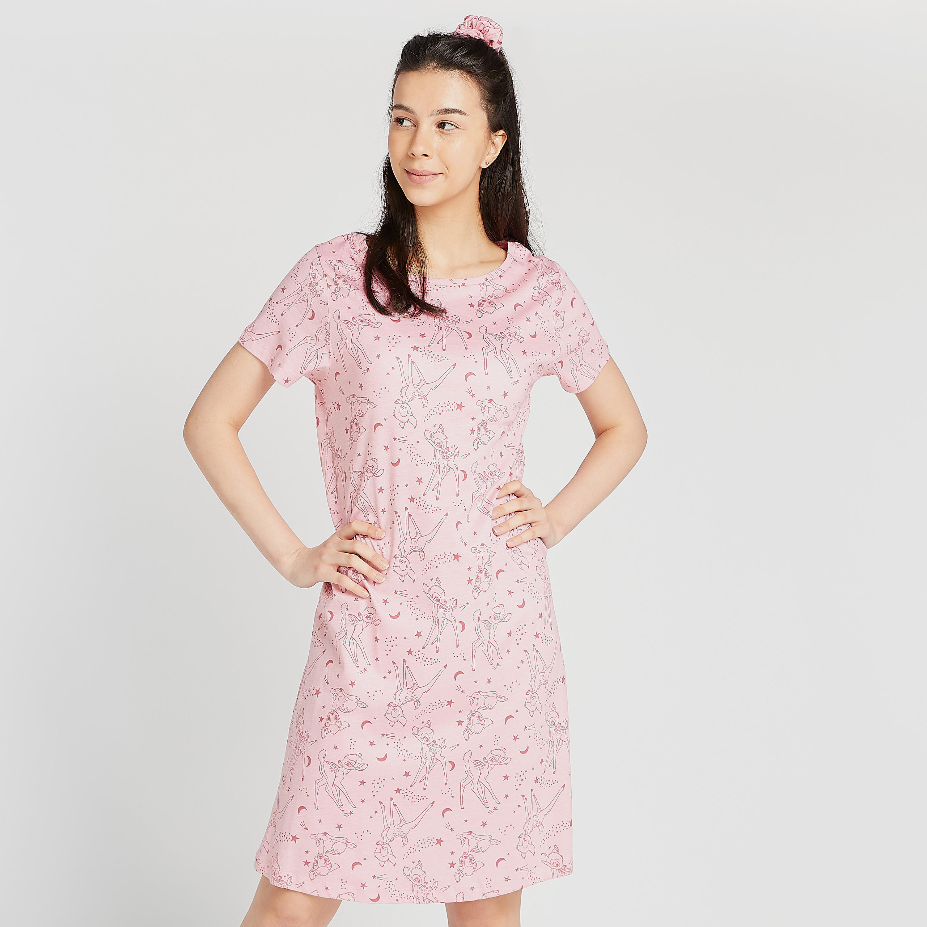 قميص مستدام بياقة مستديرة - طقم من قطعتين-women-clothing-nightwear-nighties-image-2