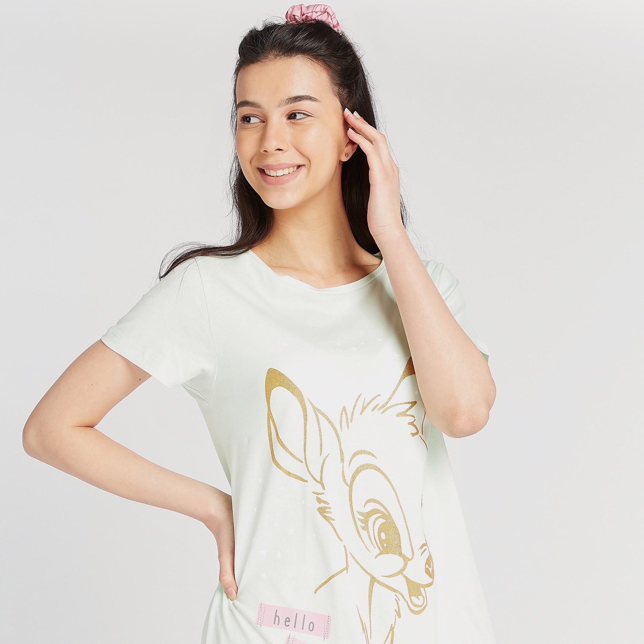 قميص مستدام بياقة مستديرة - طقم من قطعتين-women-clothing-nightwear-nighties-image-7