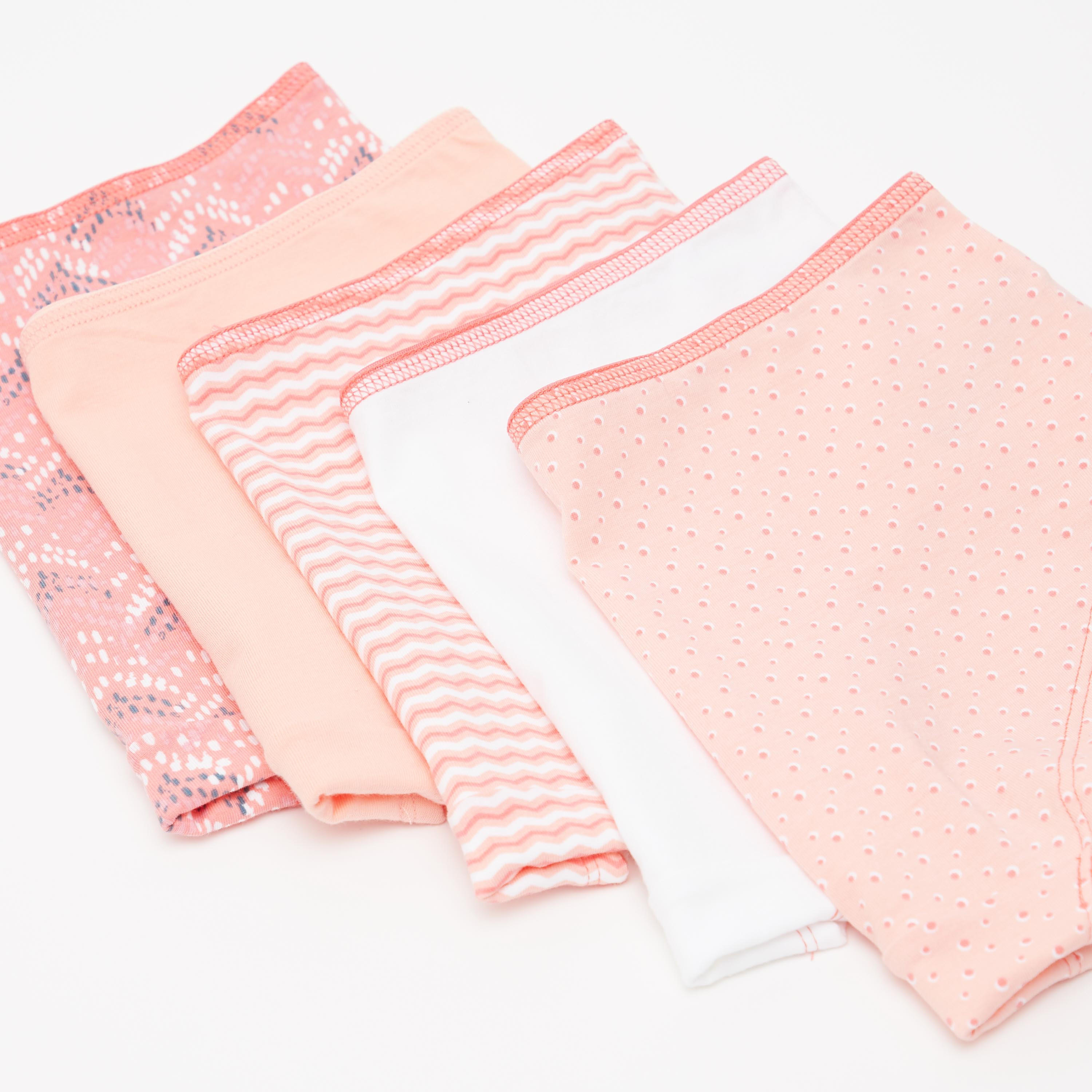 سراويل داخلية مستدامة بخصر مطاطي وطبعات- طقم من 5 أزواج-women-clothing-lingerie-panties-image-3