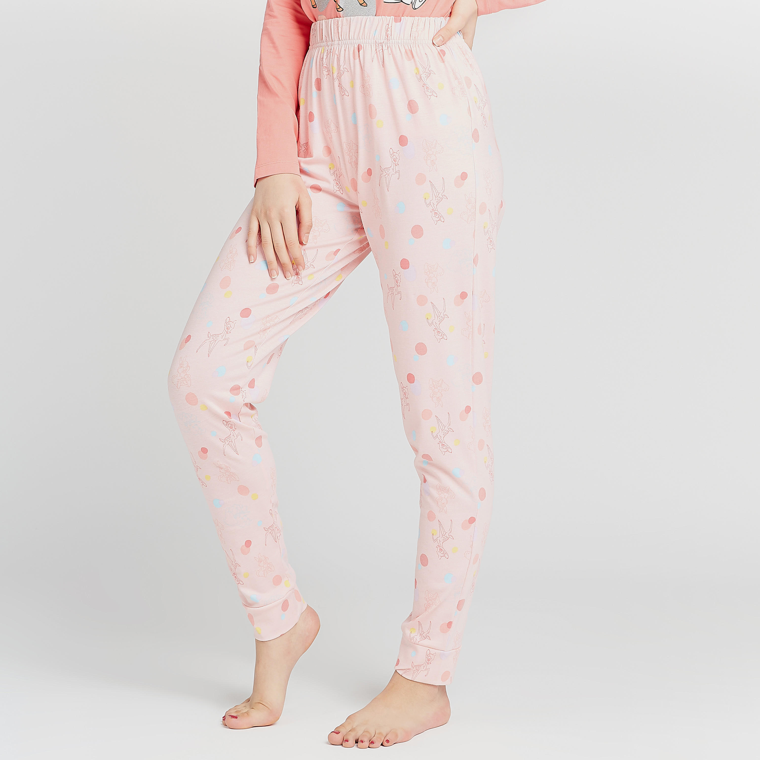 Sustainable Printed Round Neck T-shirt and Full Length Pyjama Set-women-clothing-nightwear-pyjamas-longsets-image-5