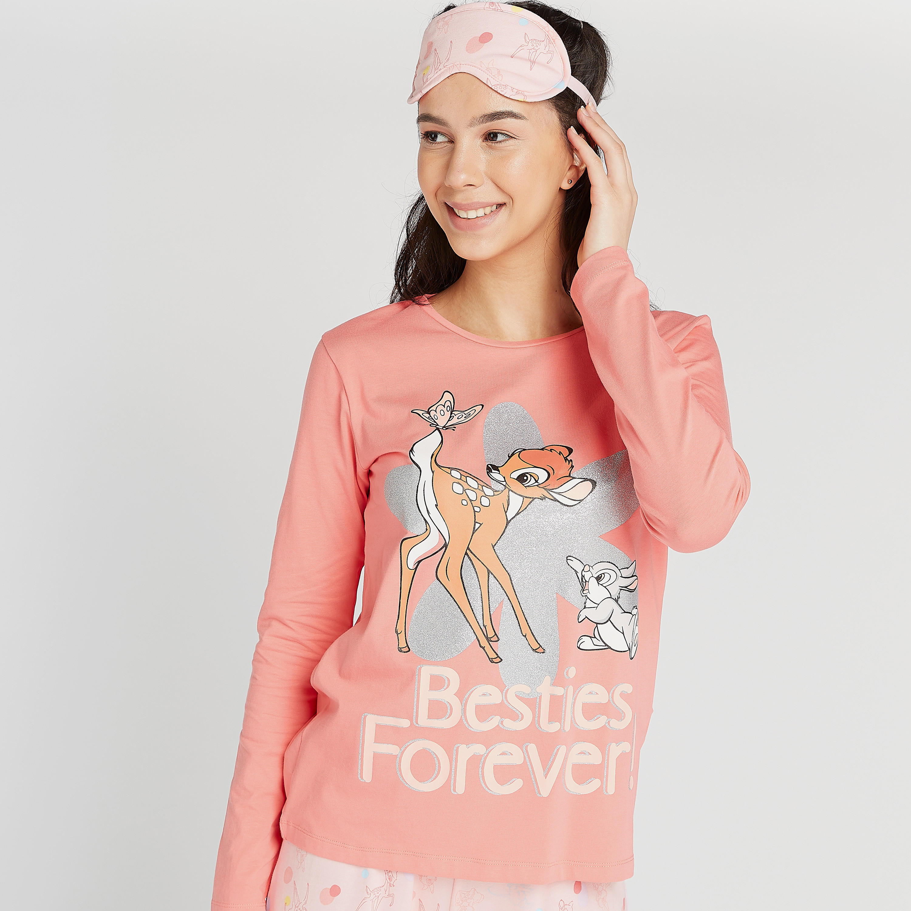 Sustainable Printed Round Neck T-shirt and Full Length Pyjama Set-women-clothing-nightwear-pyjamas-longsets-image-6