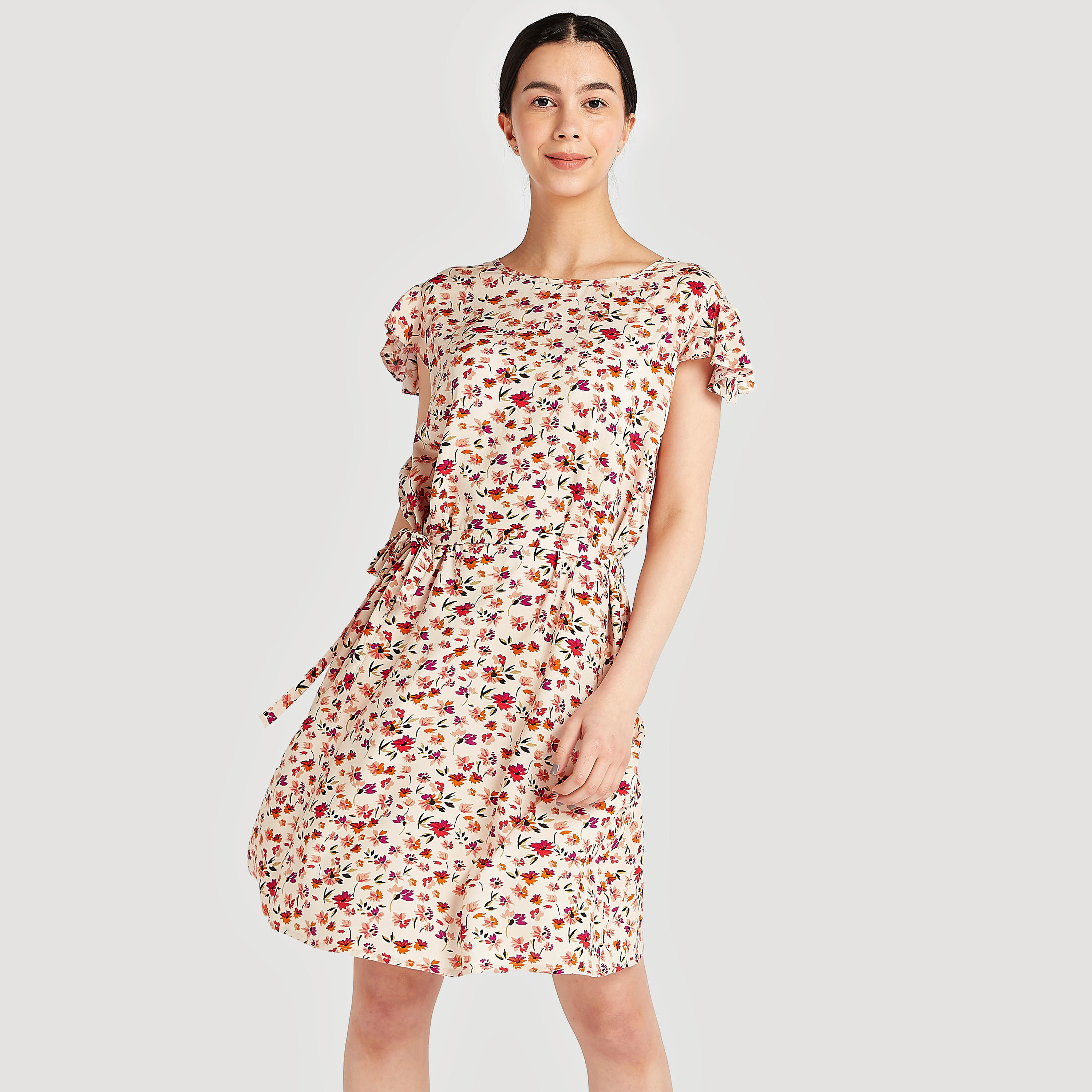 قميص نوم بحزام وياقة ضيّقة - طقم من قطعتين متنوعتين-women-clothing-nightwear-nighties-image-2