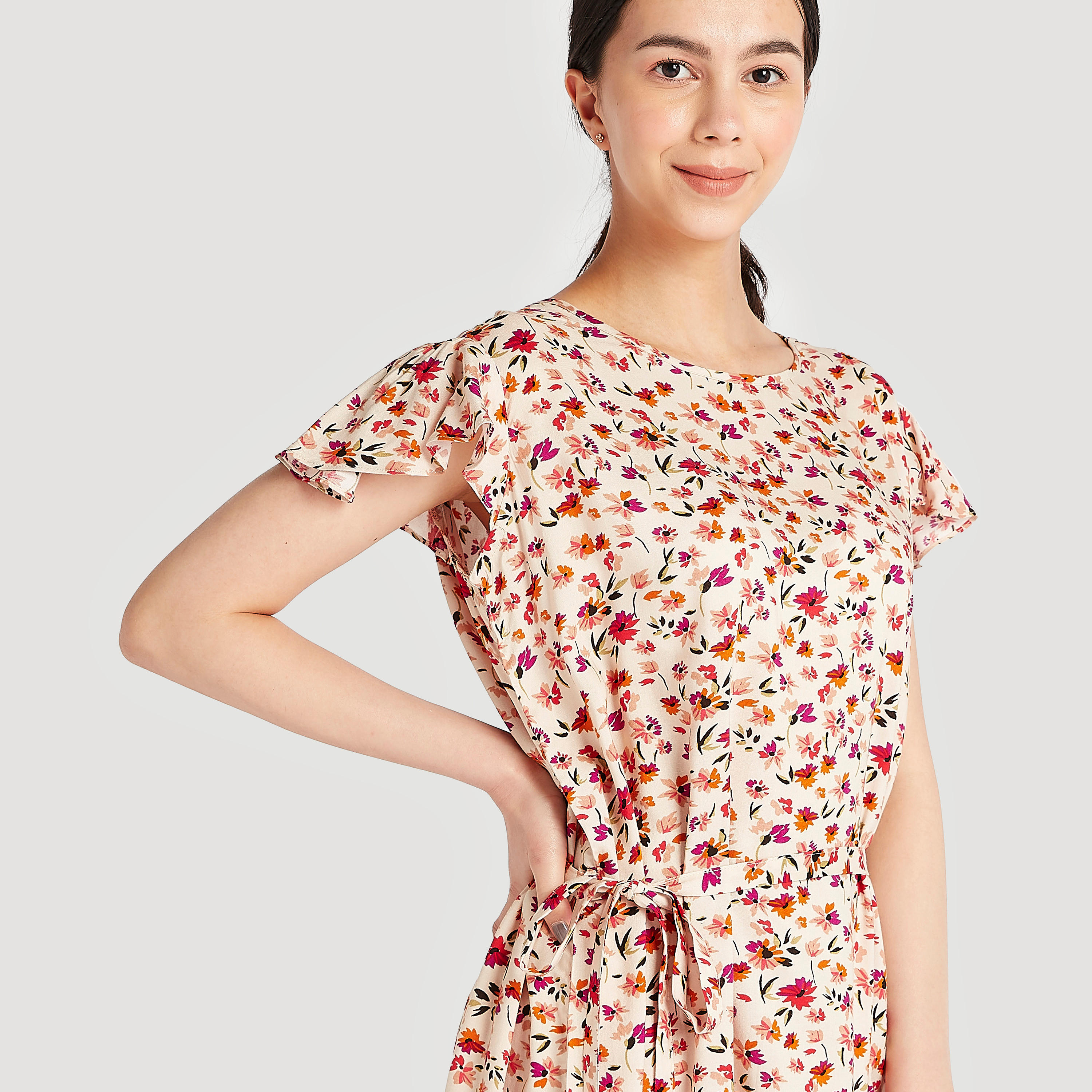 قميص نوم بحزام وياقة ضيّقة - طقم من قطعتين متنوعتين-women-clothing-nightwear-nighties-image-3