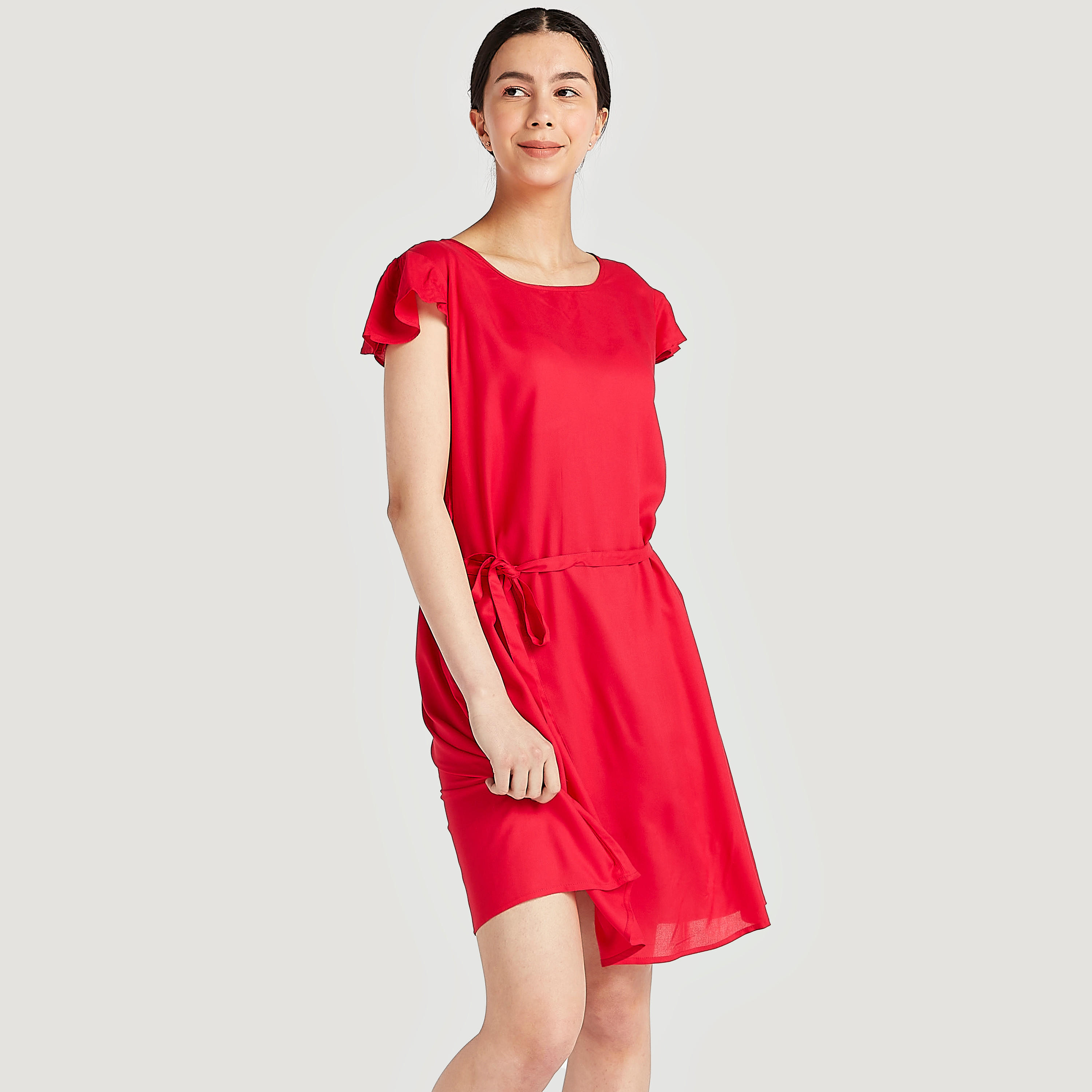 قميص نوم بحزام وياقة ضيّقة - طقم من قطعتين متنوعتين-women-clothing-nightwear-nighties-image-5