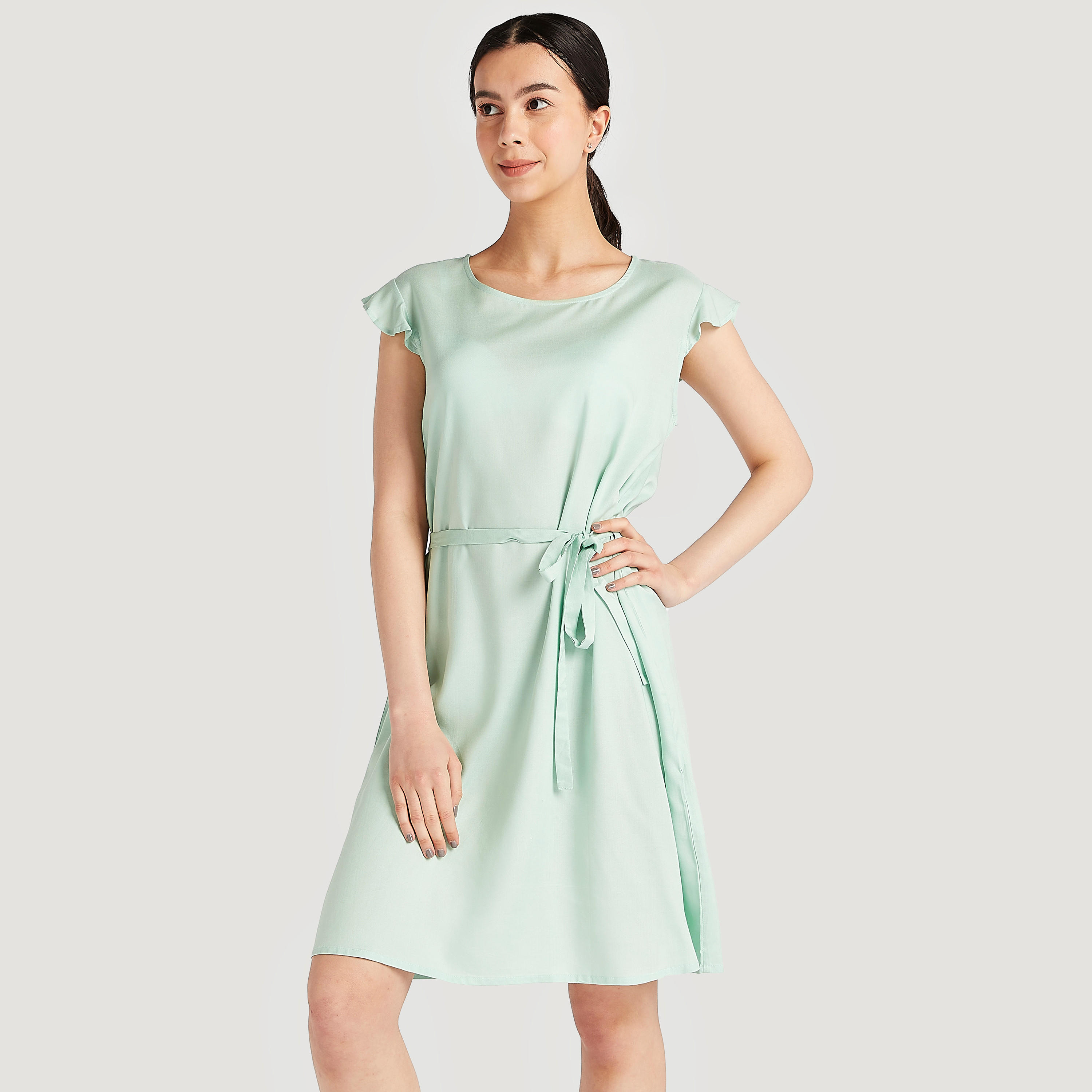 قميص نوم بحزام وياقة مستديرة - طقم من قطعتين متنوعتين-women-clothing-nightwear-nighties-image-6