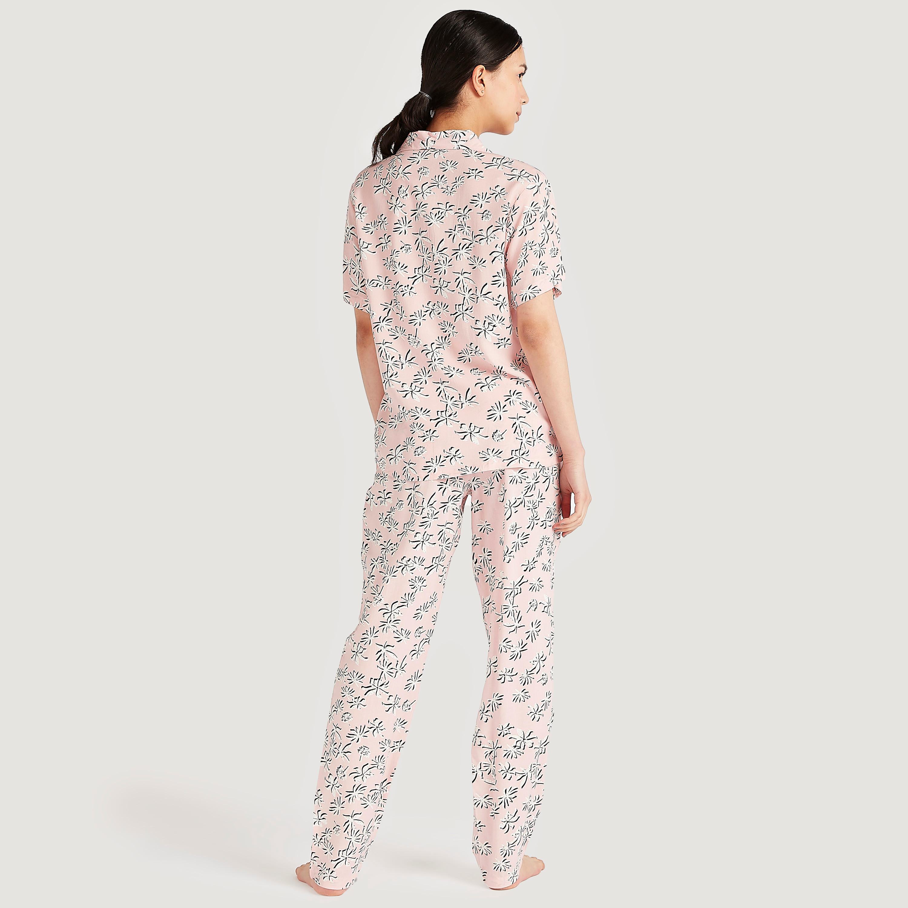 طقم بنطلون بيجاما طويل وقميص بطبعات أزهار-women-clothing-nightwear-pyjamas-longsets-image-4