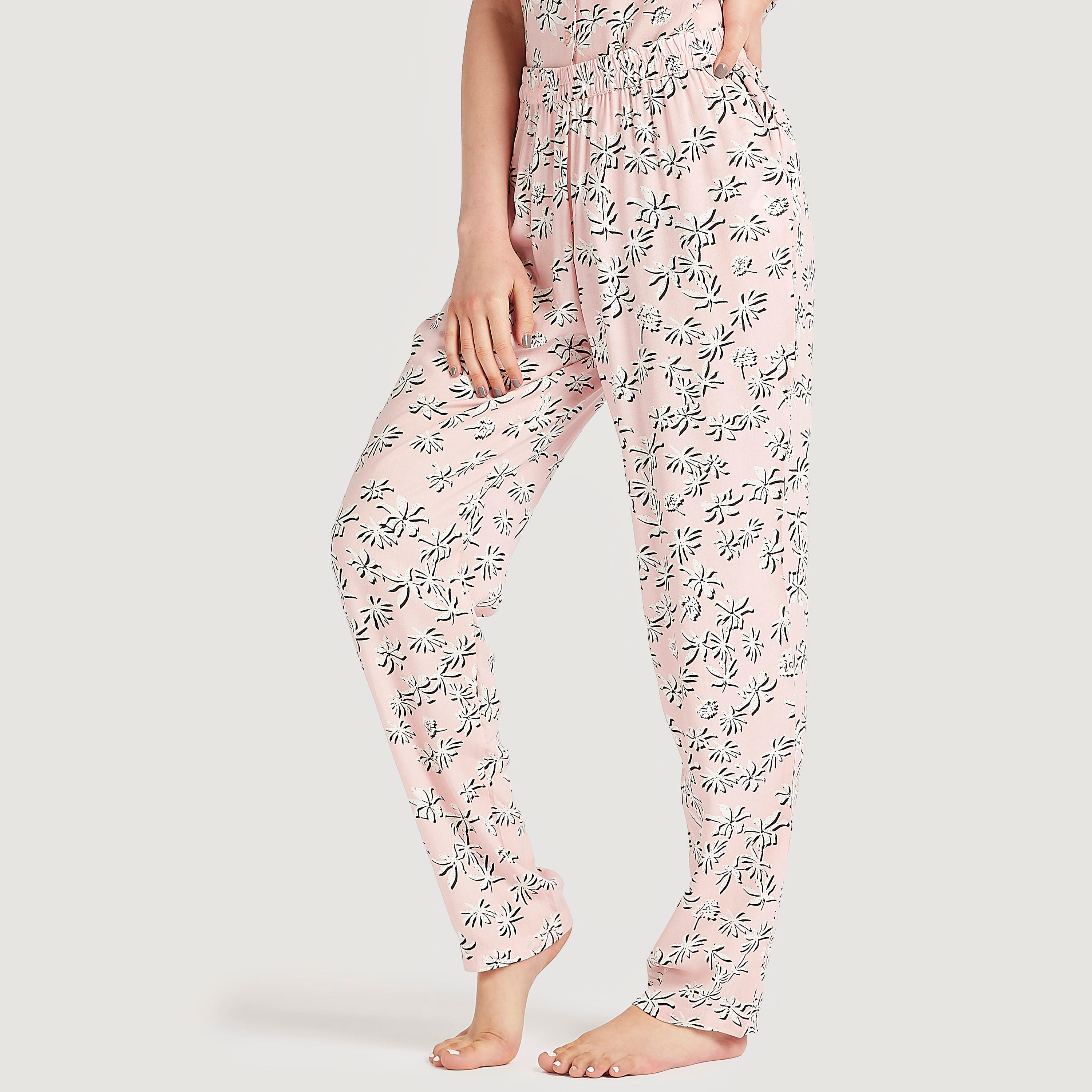طقم بنطلون بيجاما طويل وقميص بطبعات أزهار-women-clothing-nightwear-pyjamas-longsets-image-5