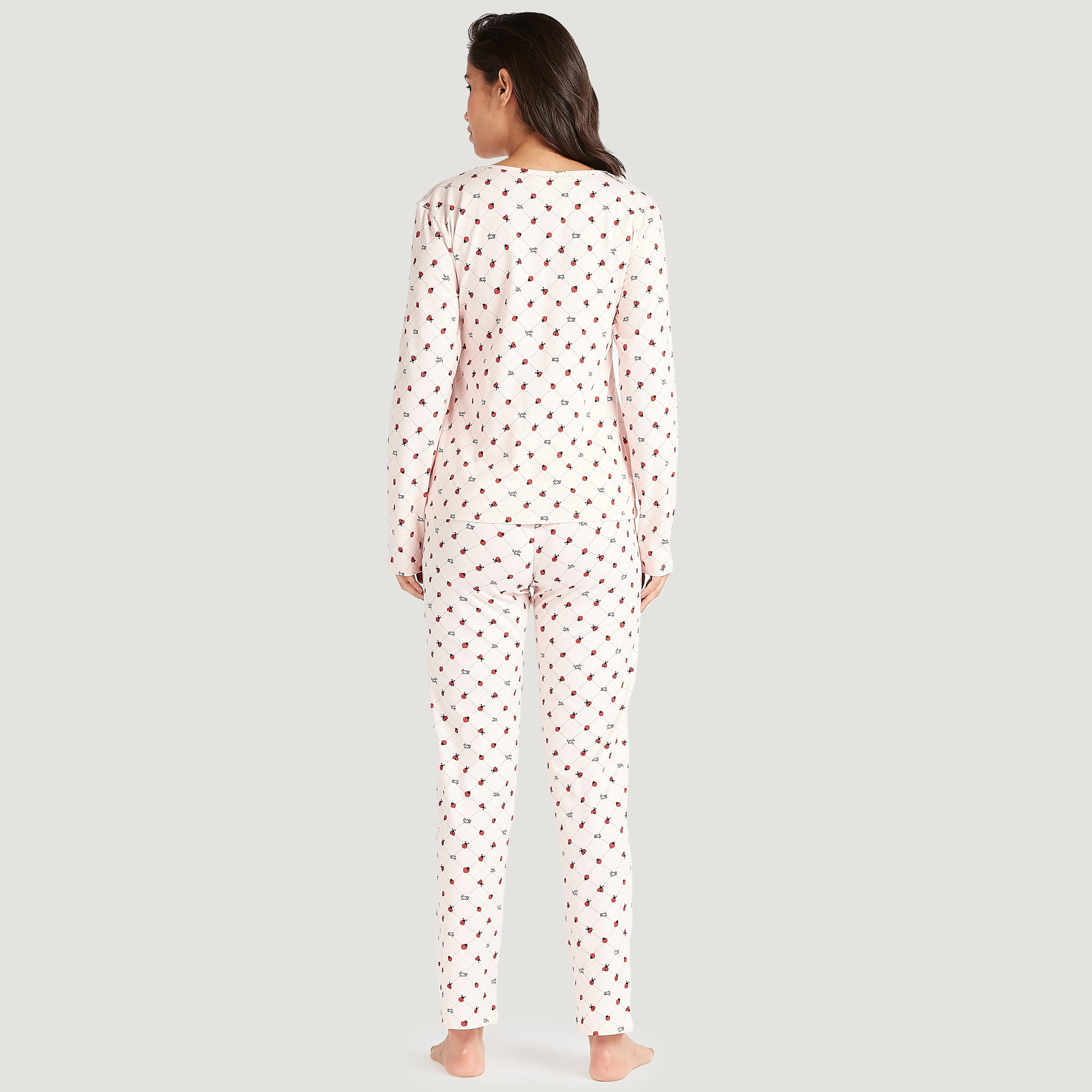 Printed Long Sleeves T-shirt and Pyjama Set-women-clothing-nightwear-pyjamas-longsets-image-4