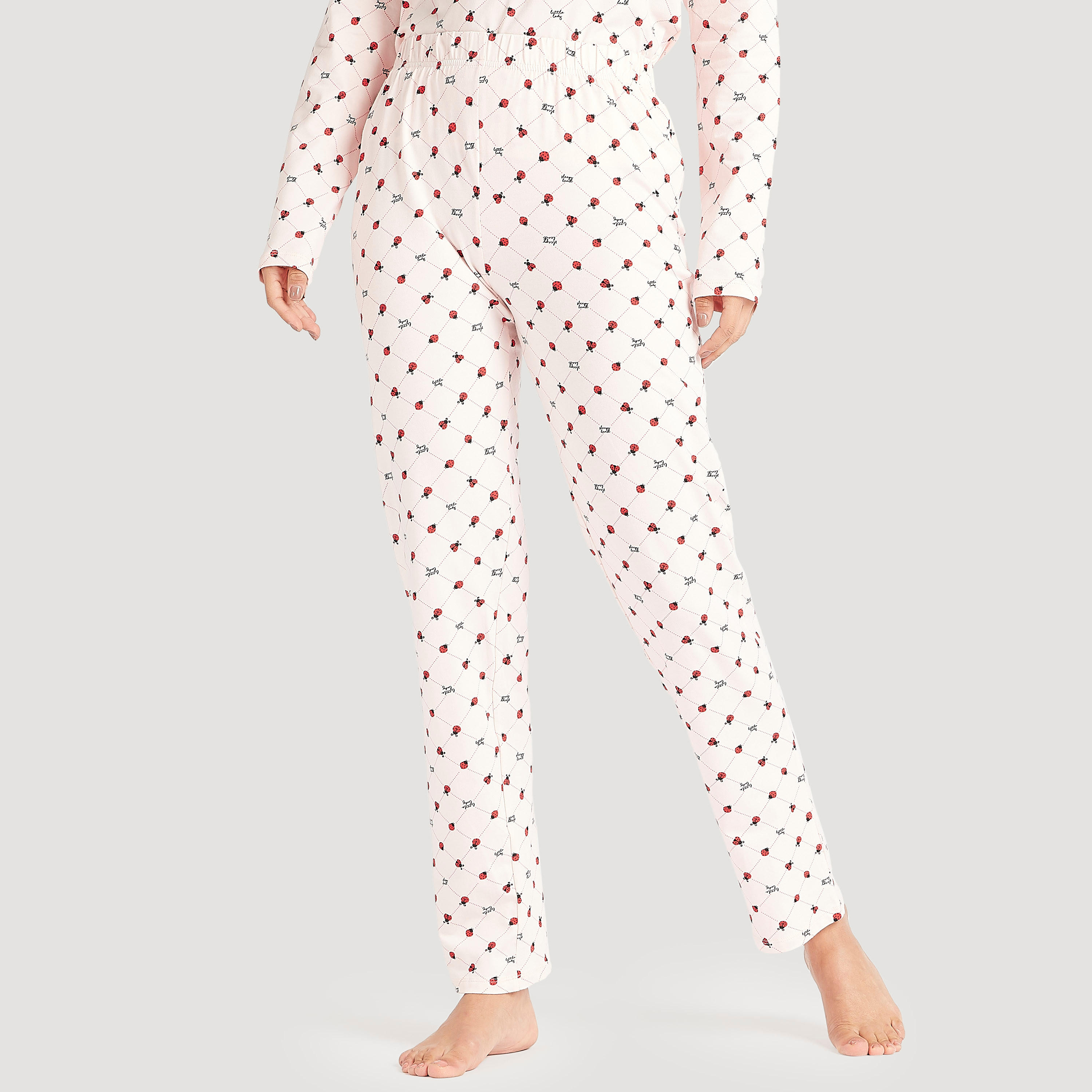 Printed Long Sleeves T-shirt and Pyjama Set-women-clothing-nightwear-pyjamas-longsets-image-5