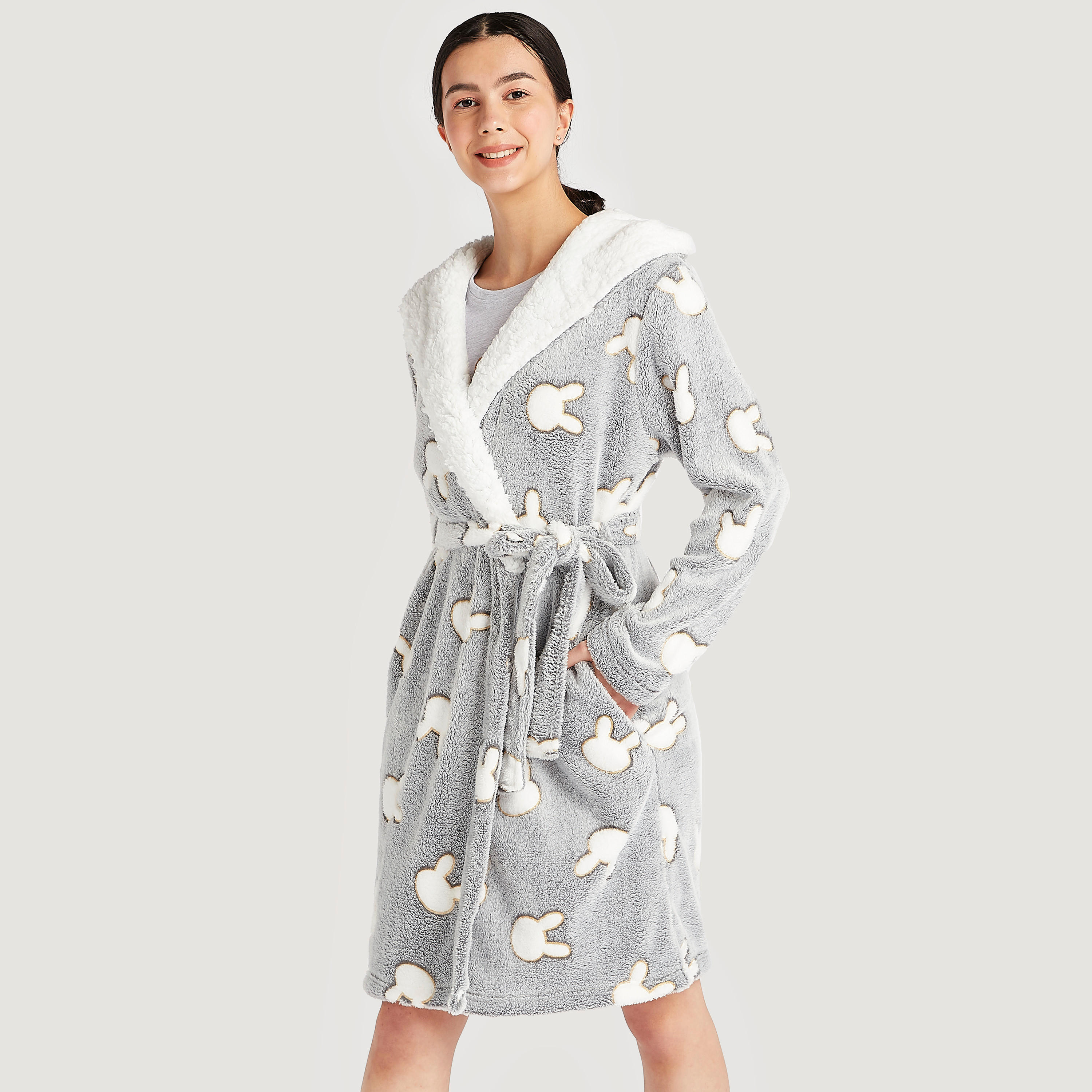 روب بقبّعة وحزام برباط وأكمام طويلة وطبعات-women-clothing-nightwear-robes-image-1