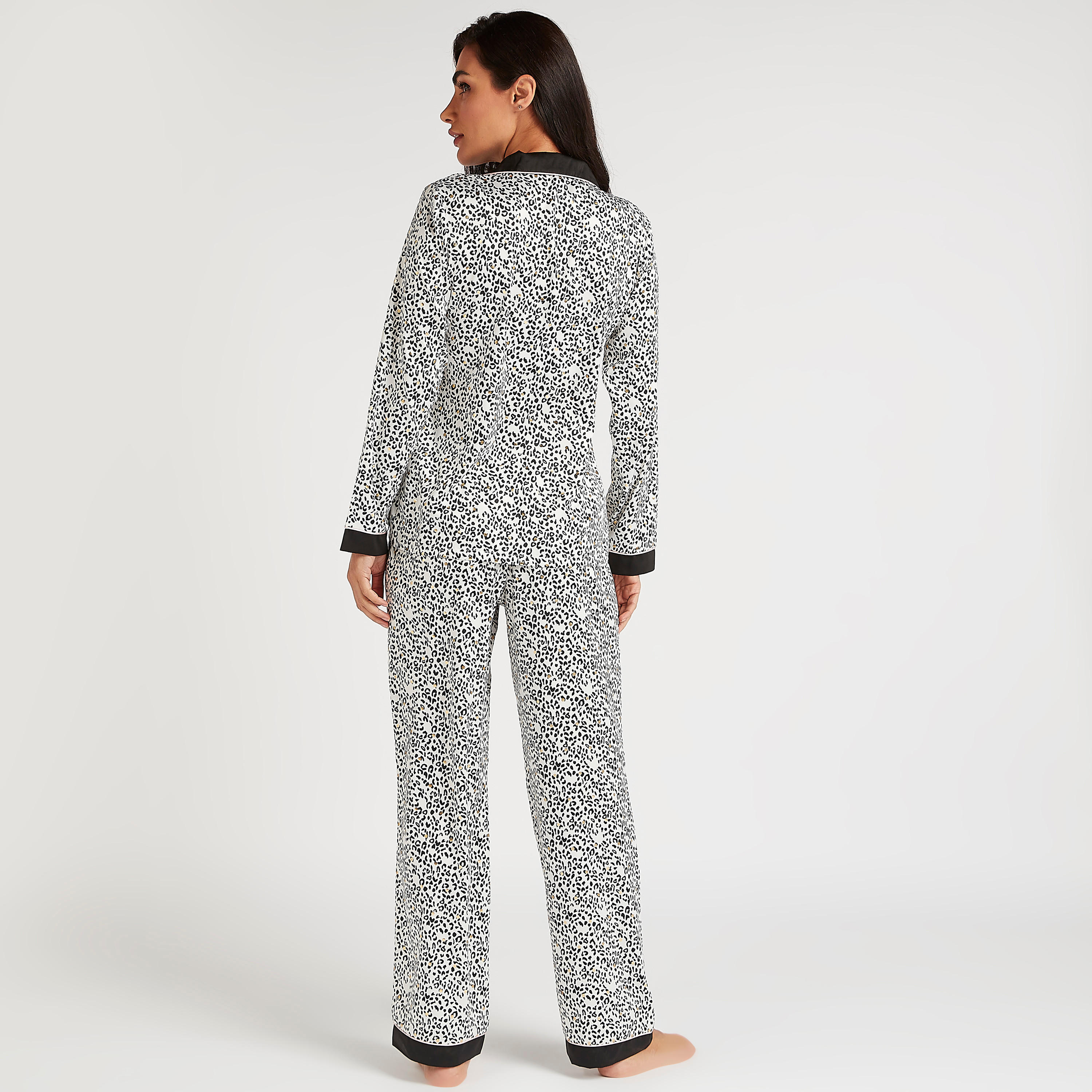 طقم بنطلون بيجاما طويل كامل وقميص بأكمام طويلة وطبعات حيوانات-women-clothing-nightwear-pyjamas-longsets-image-4
