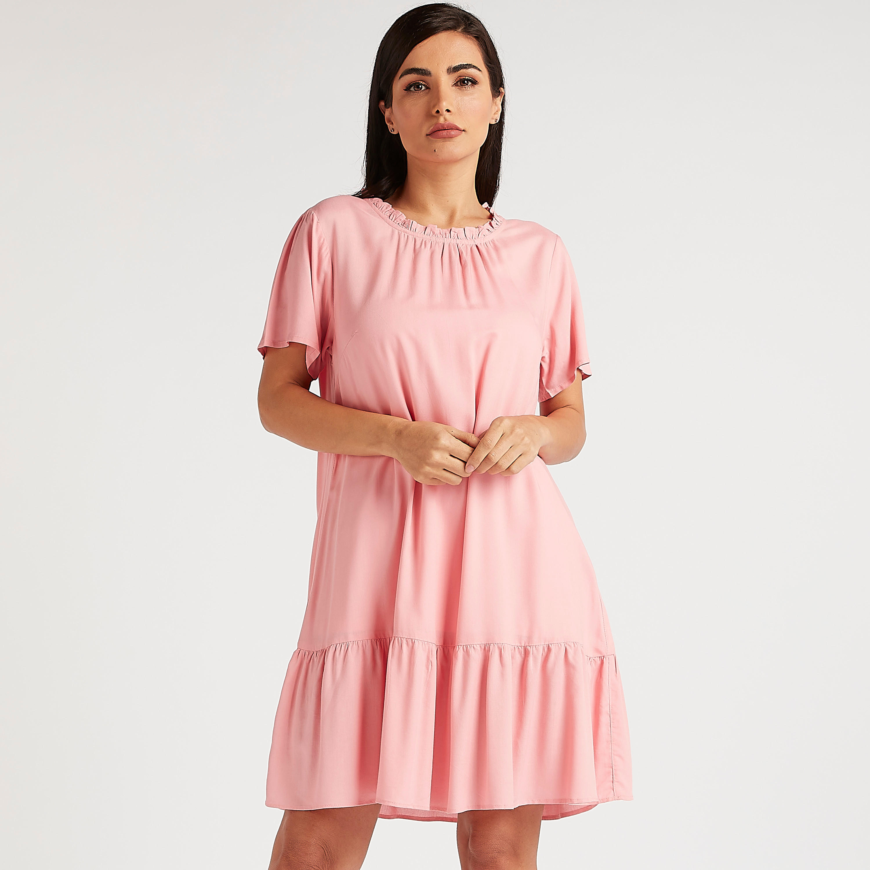 طقم قميص نوم متنوّع بتفاصيل كشكش - قطعتين-women-clothing-nightwear-nighties-image-7