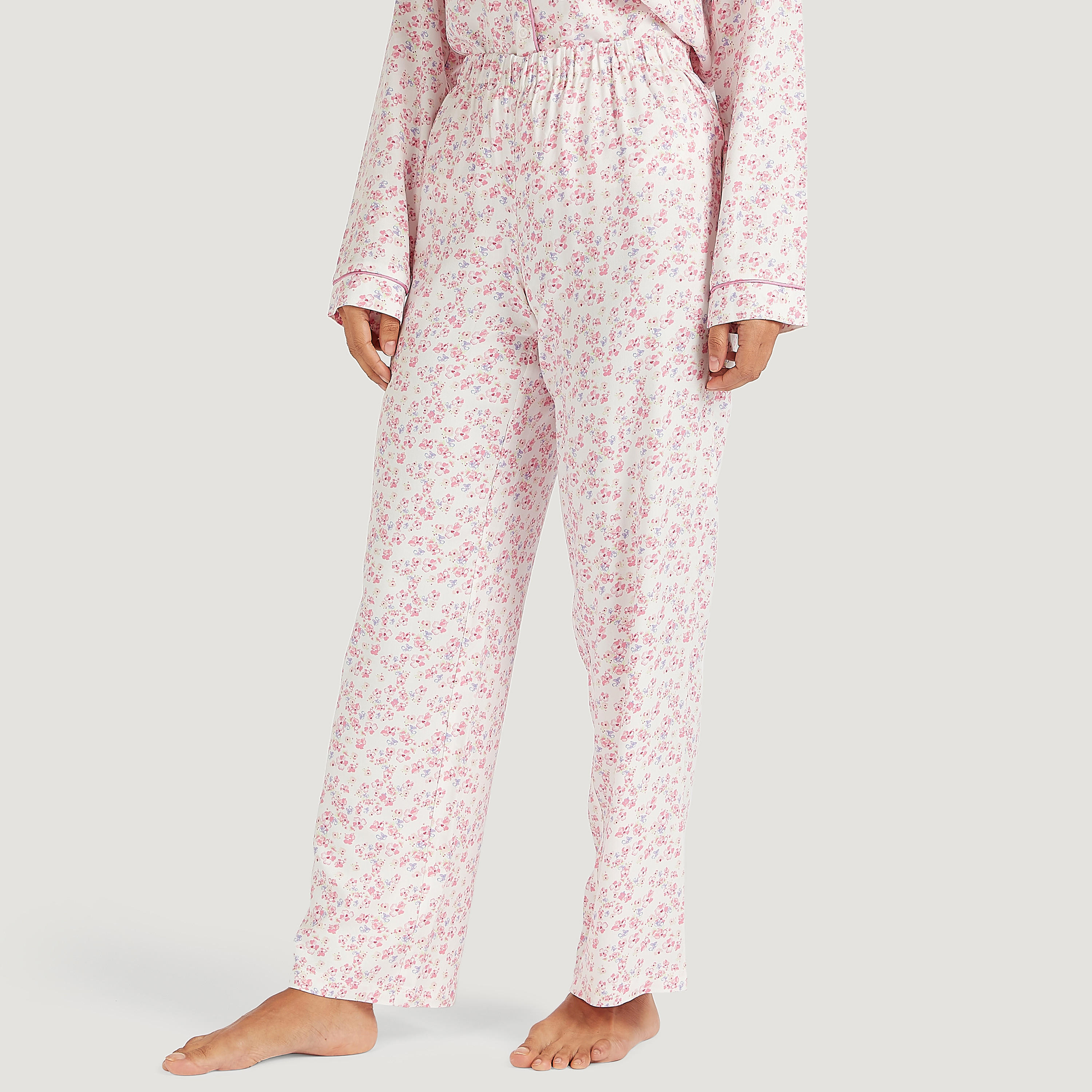 طقم بنطلون بيجاما طويل وقميص نوم بأكمام طويلة وطبعات أزهار-women-clothing-nightwear-pyjamas-longsets-image-5
