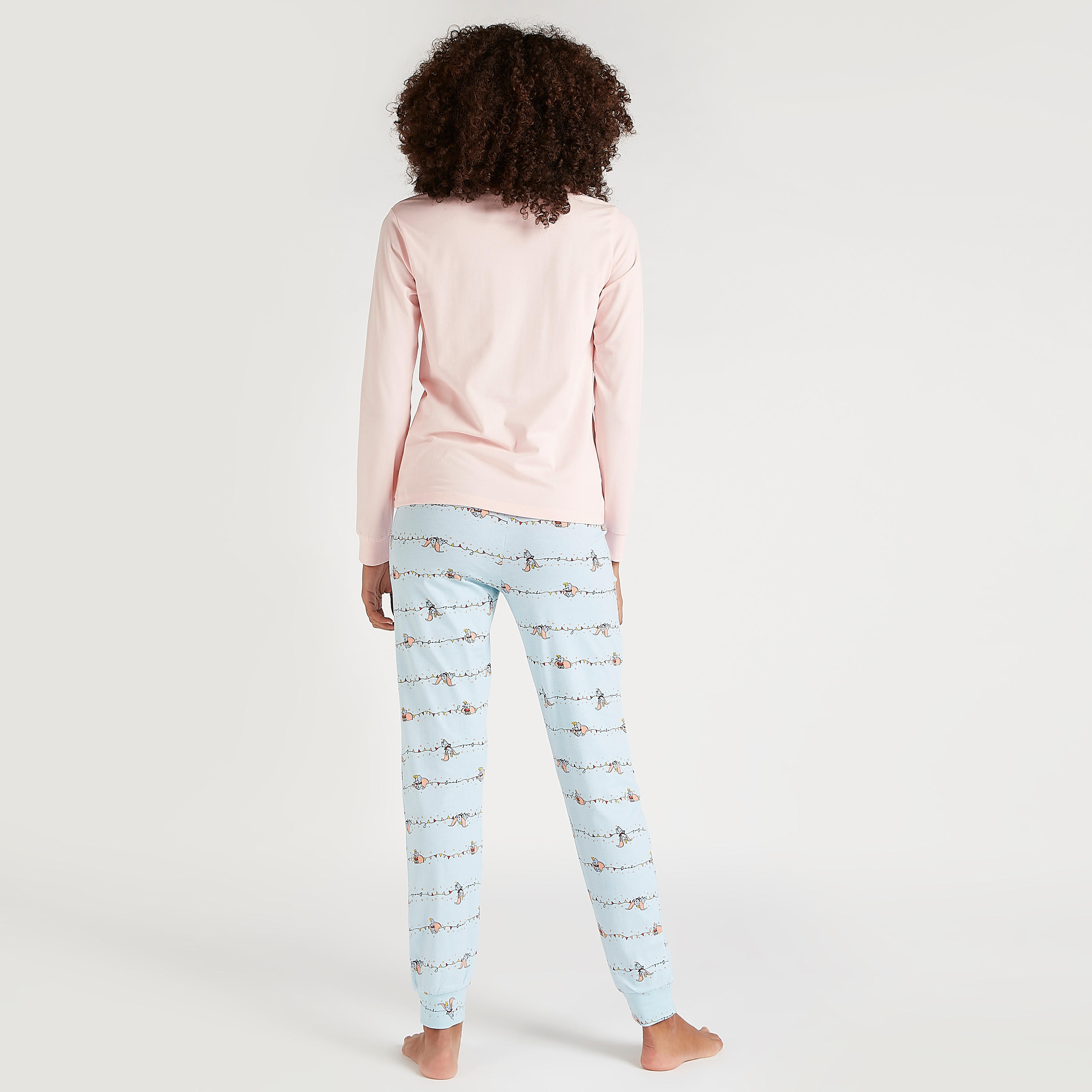 Print Crew Neck T-shirt and Full Length Pyjama Set-women-clothing-nightwear-pyjamas-longsets-image-5