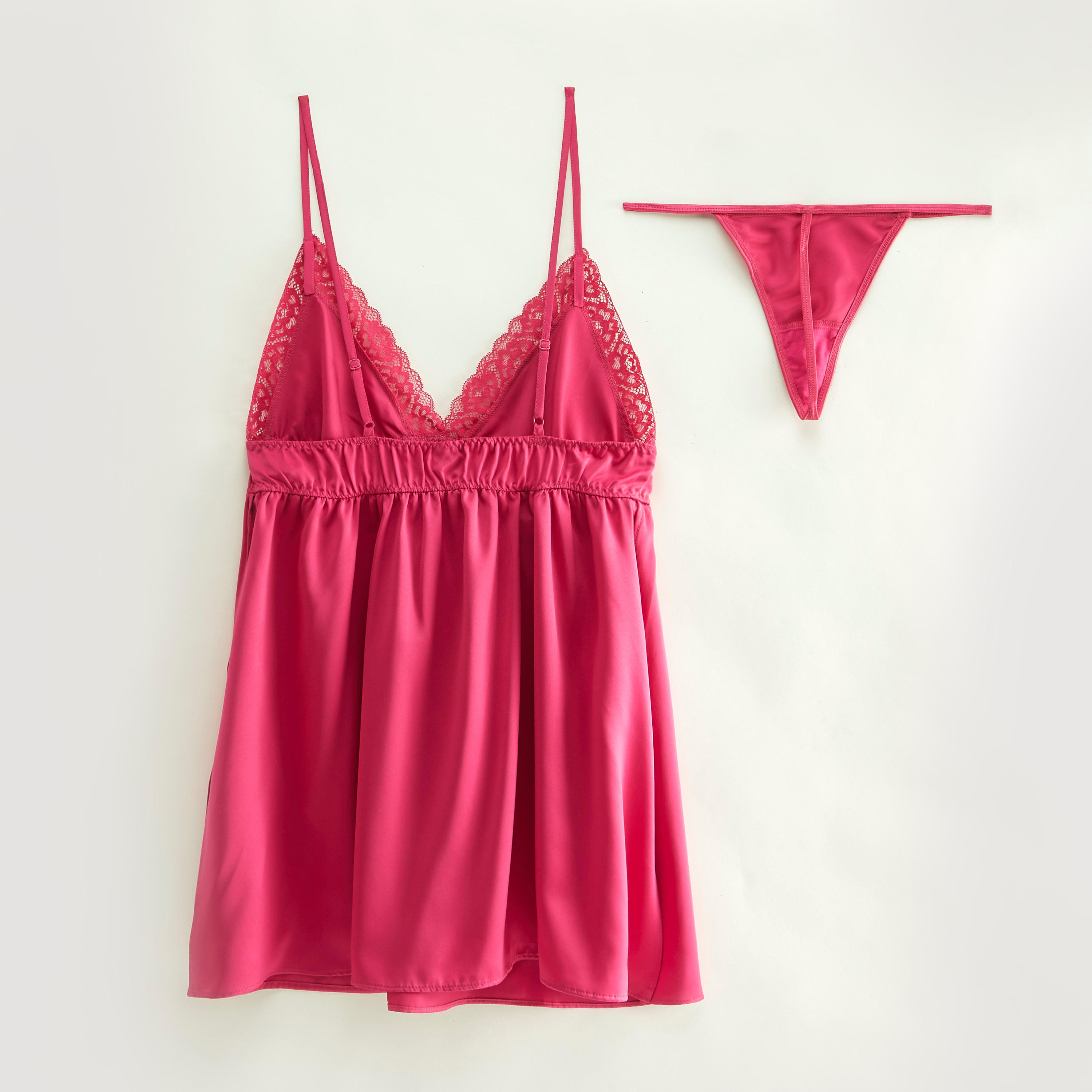 فستان نوم بتفاصيل دانتيل مع ثونج-women-clothing-nightwear-nighties-image-4