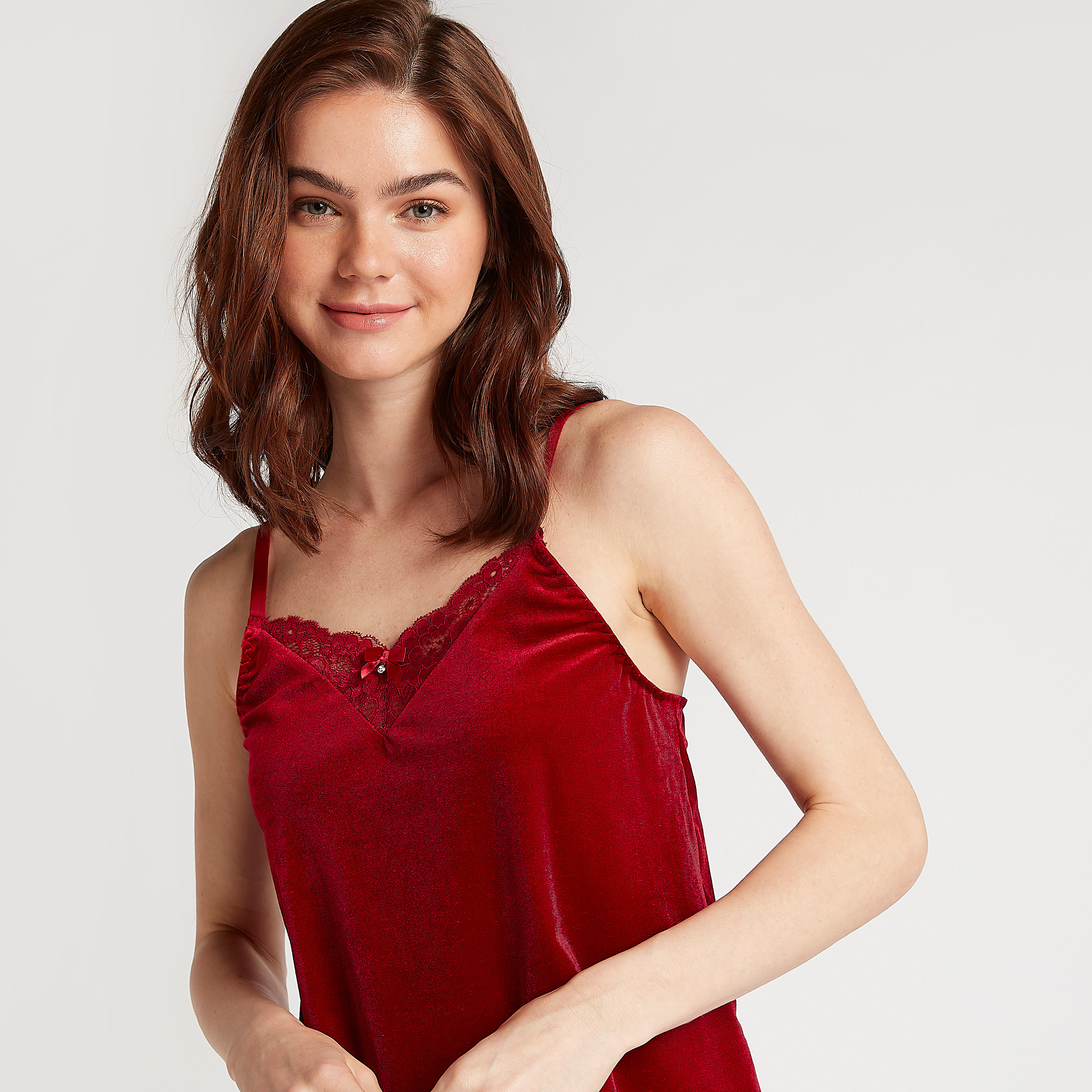 Textured V-neck Spaghetti Straps Top and Shorts Set-women-clothing-nightwear-pyjamas-longsets-image-3
