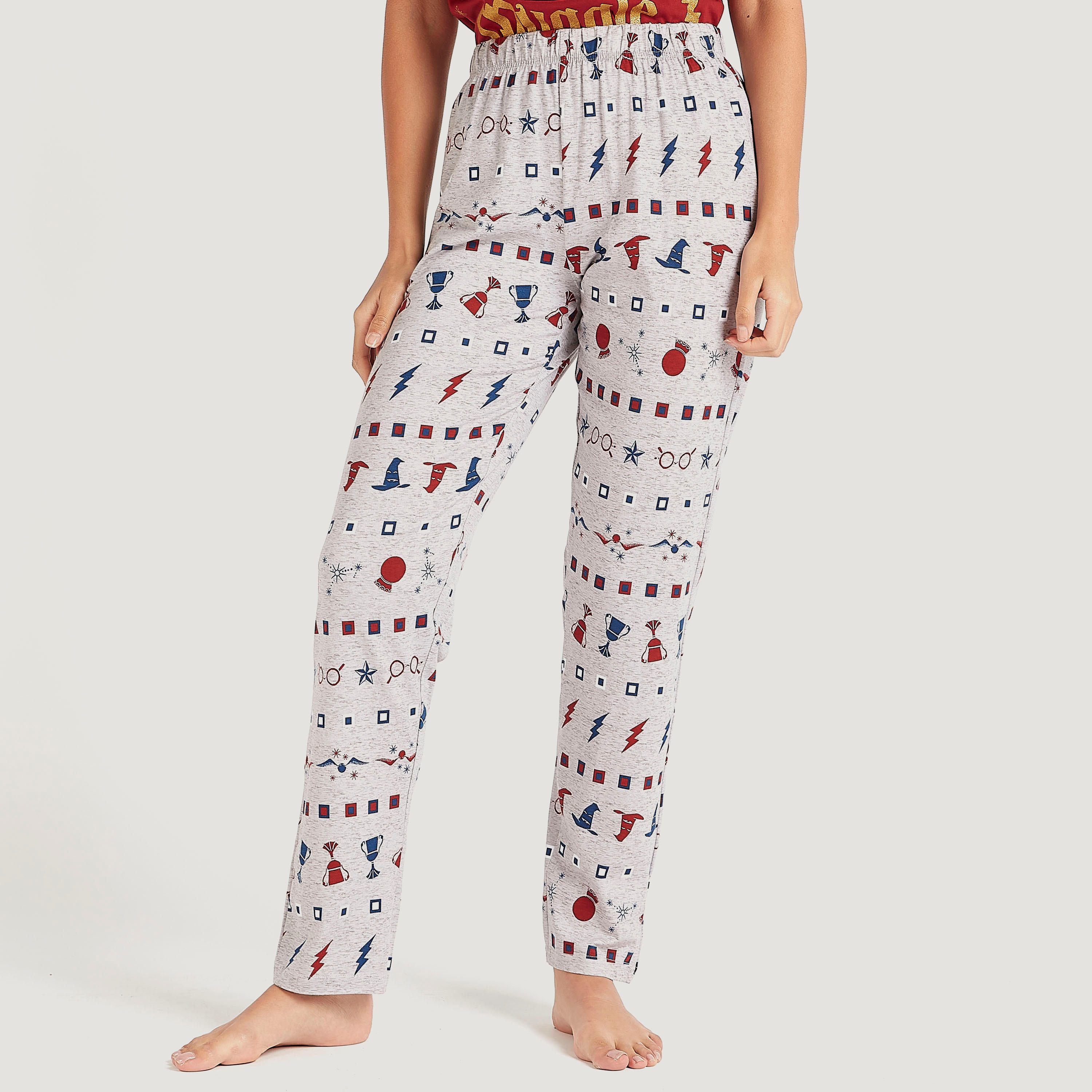 طقم من بنطلون بيجاما طويل وقميص بطبعات أزهار مع قناع للعين-women-clothing-nightwear-pyjamas-longsets-image-6