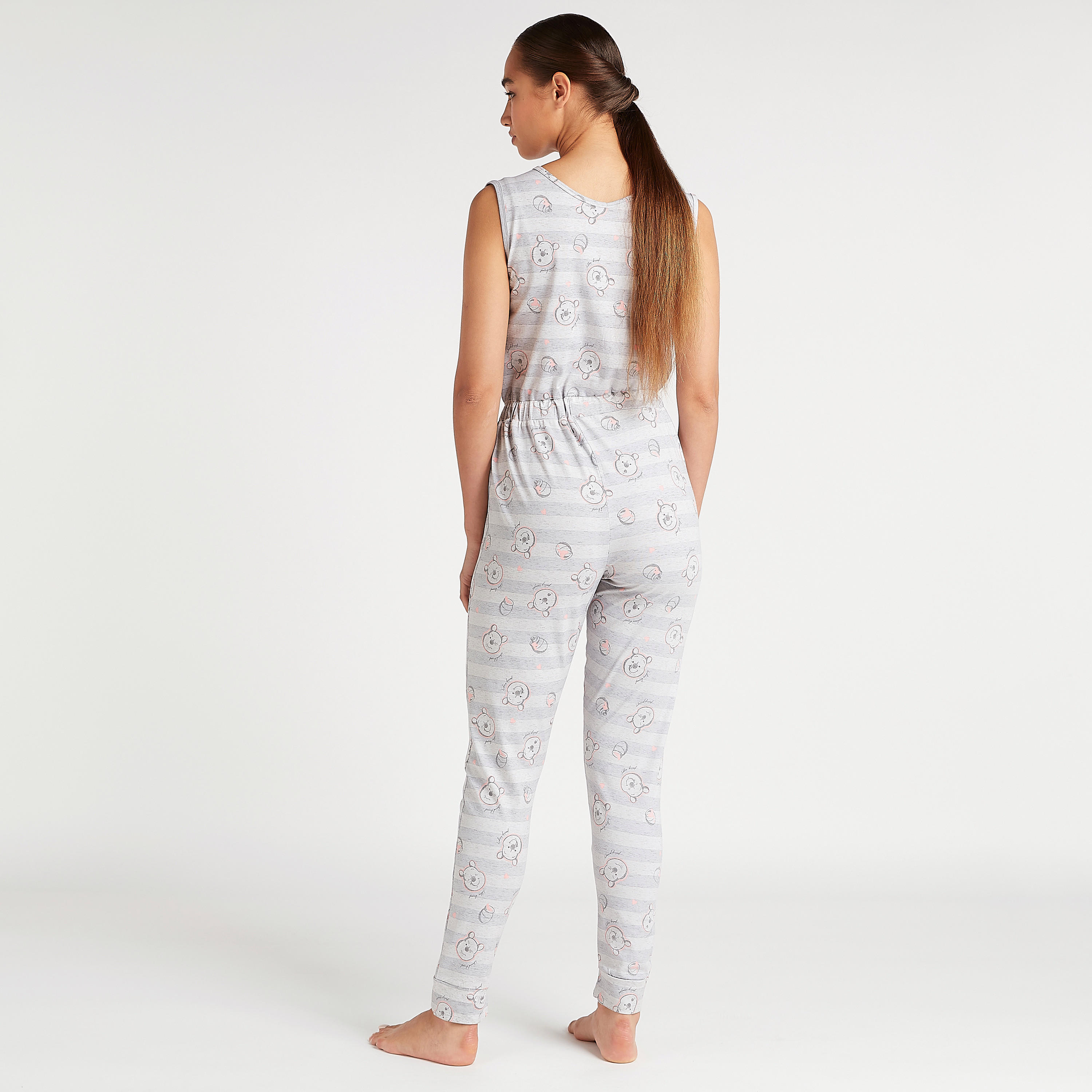 جامبسوت دون أكمام بياقة v وطبعات ورباط-women-clothing-nightwear-nighties-image-2