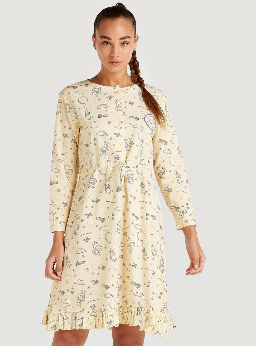 قميص نوم بطبعات ويني ذي بوه - طقم من قطعتين-women-clothing-nightwear-nighties-image-1