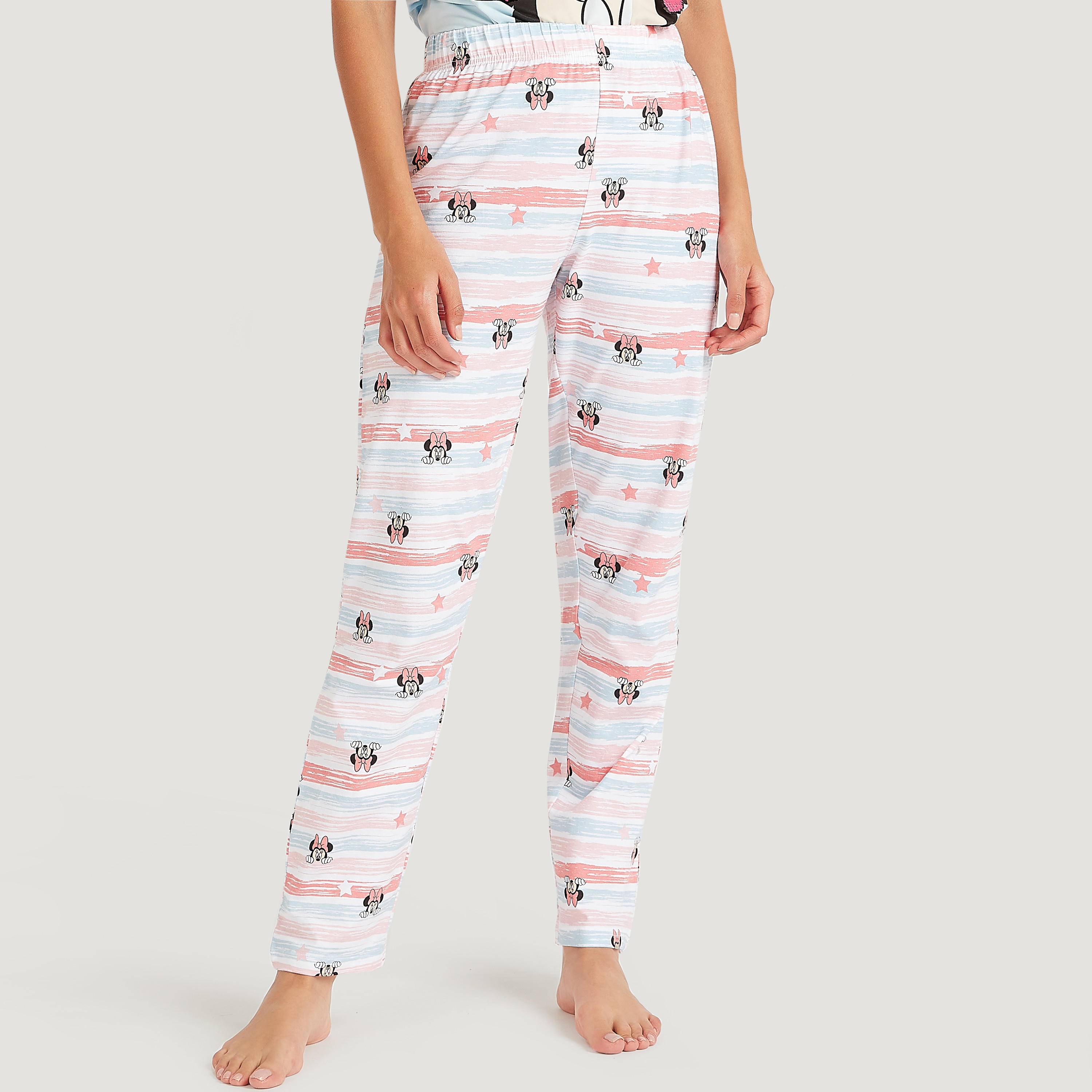 طقم من بنطلون بيجاما طويل وتيشيرت بطبعات ميني ماوس-women-clothing-nightwear-pyjamas-longsets-image-5