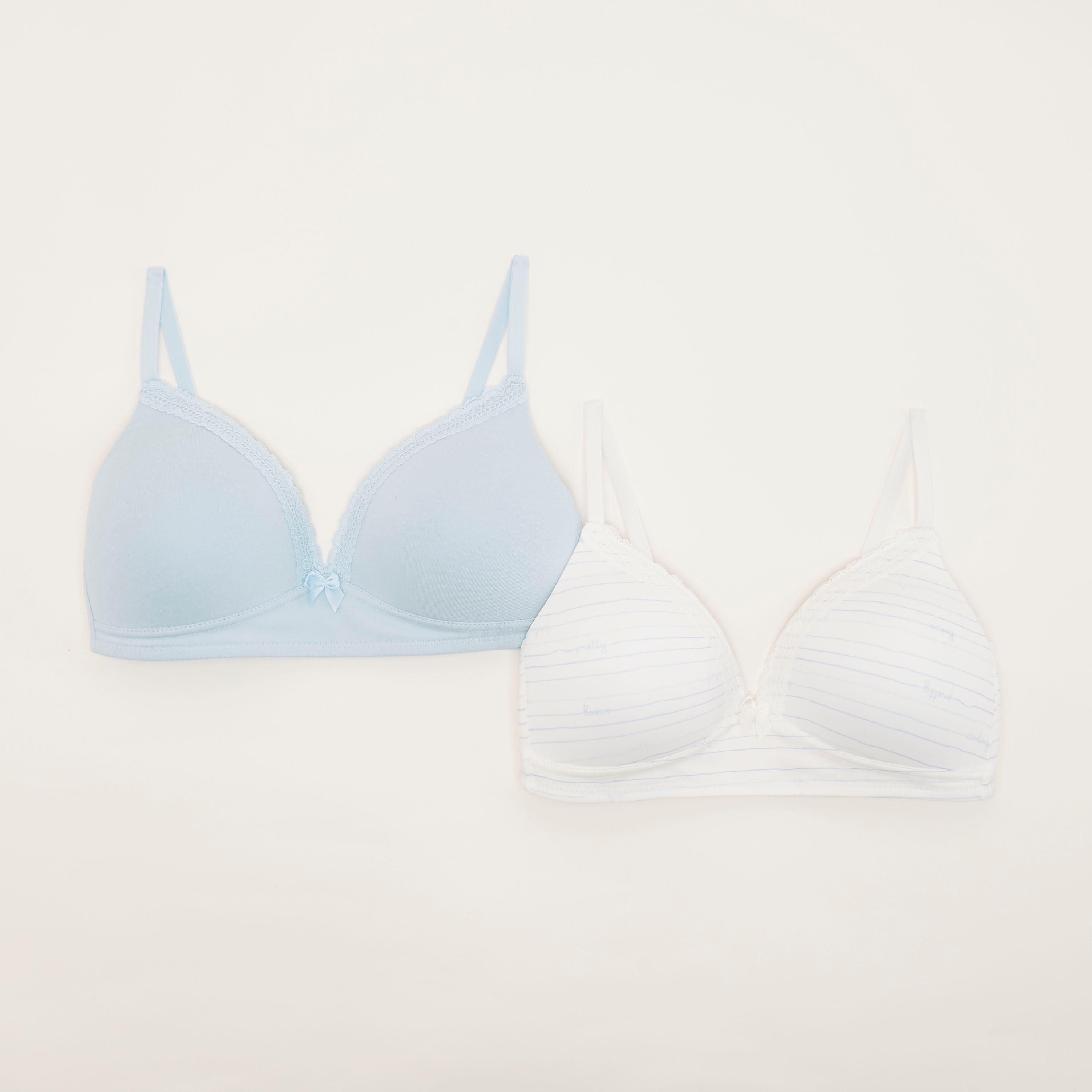صدريّة تيشيرت مبطّنة متنوّعة بتفاصيل دانتيل - طقم من 2-women-clothing-lingerie-bras-image-4