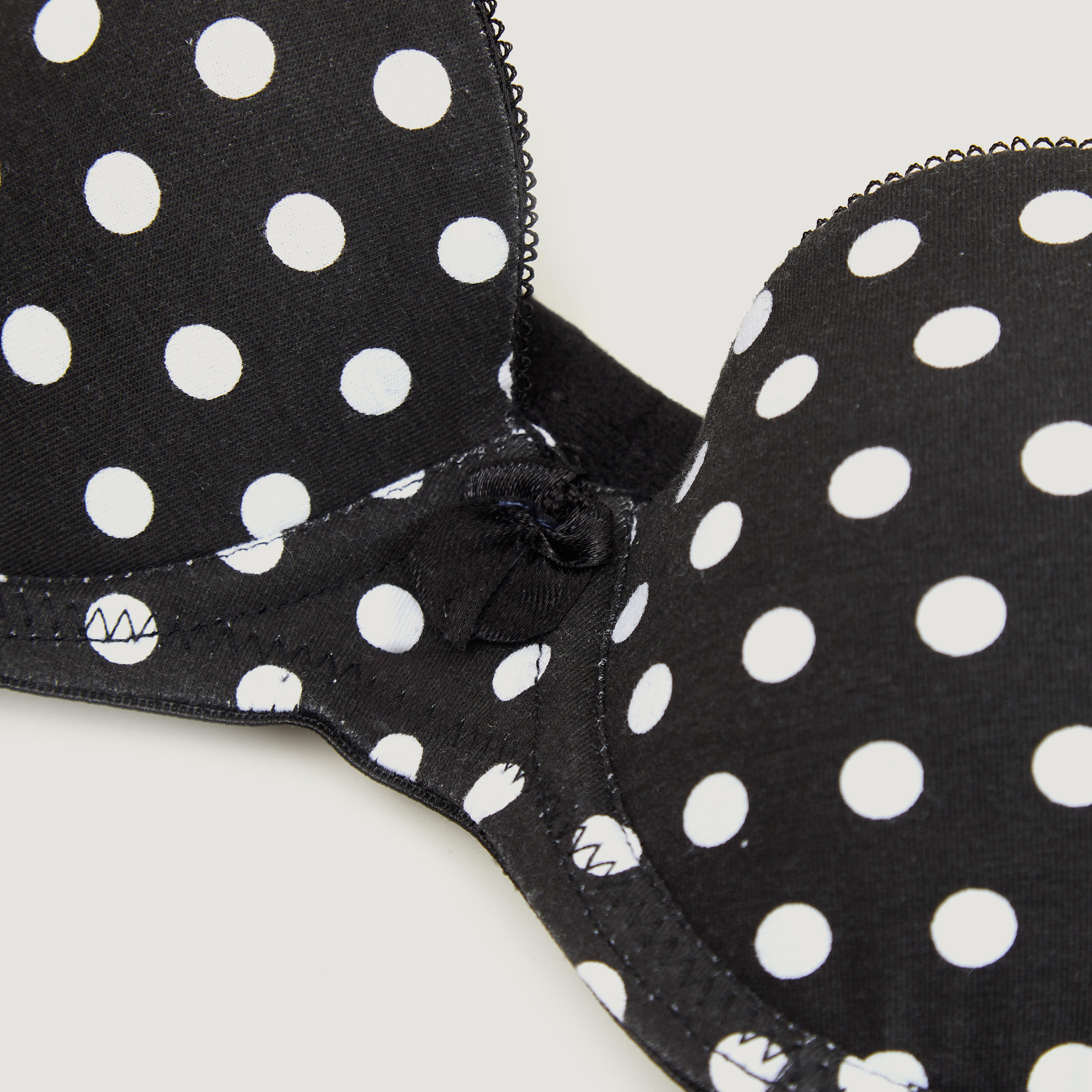 صدريّة تيشيرت بطبعات منقّطة وتفاصيل فيونكة مع حلقة وخطّاف إغلاق-women-clothing-lingerie-bras-image-2