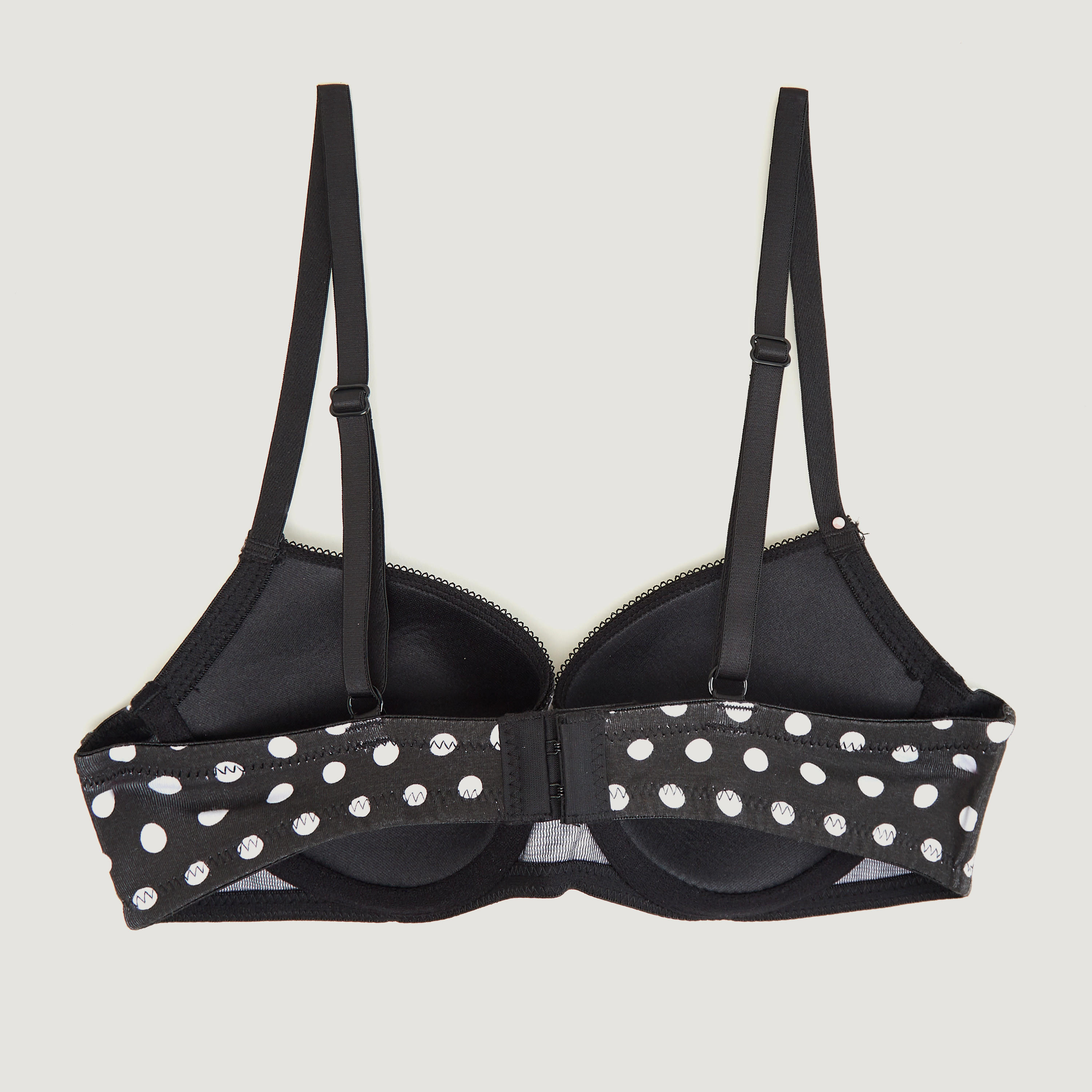 صدريّة تيشيرت بطبعات منقّطة وتفاصيل فيونكة مع حلقة وخطّاف إغلاق-women-clothing-lingerie-bras-image-3