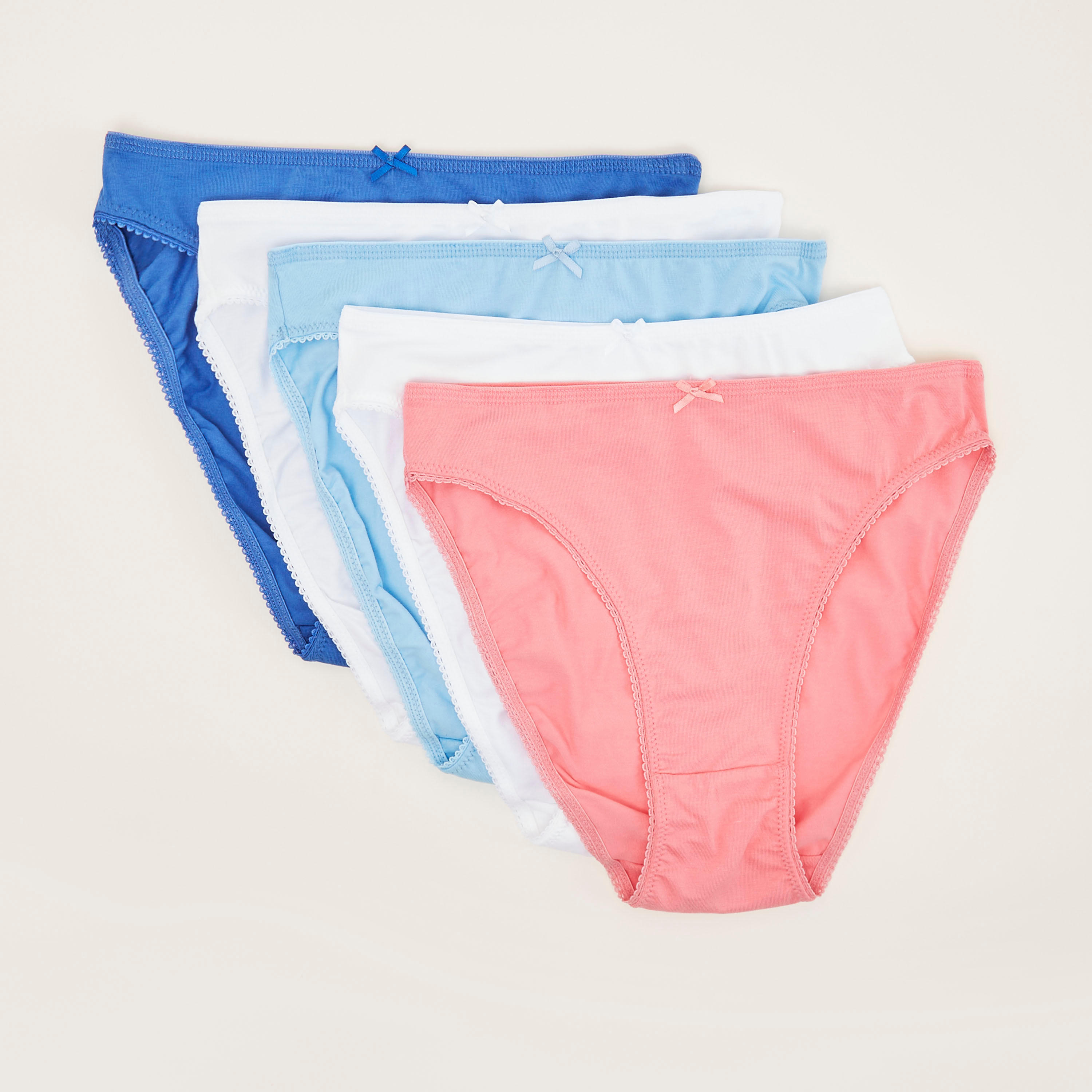 Set of 5 - Solid Hipster Briefs with Elasticated Waistband-women-clothing-lingerie-panties-image-1