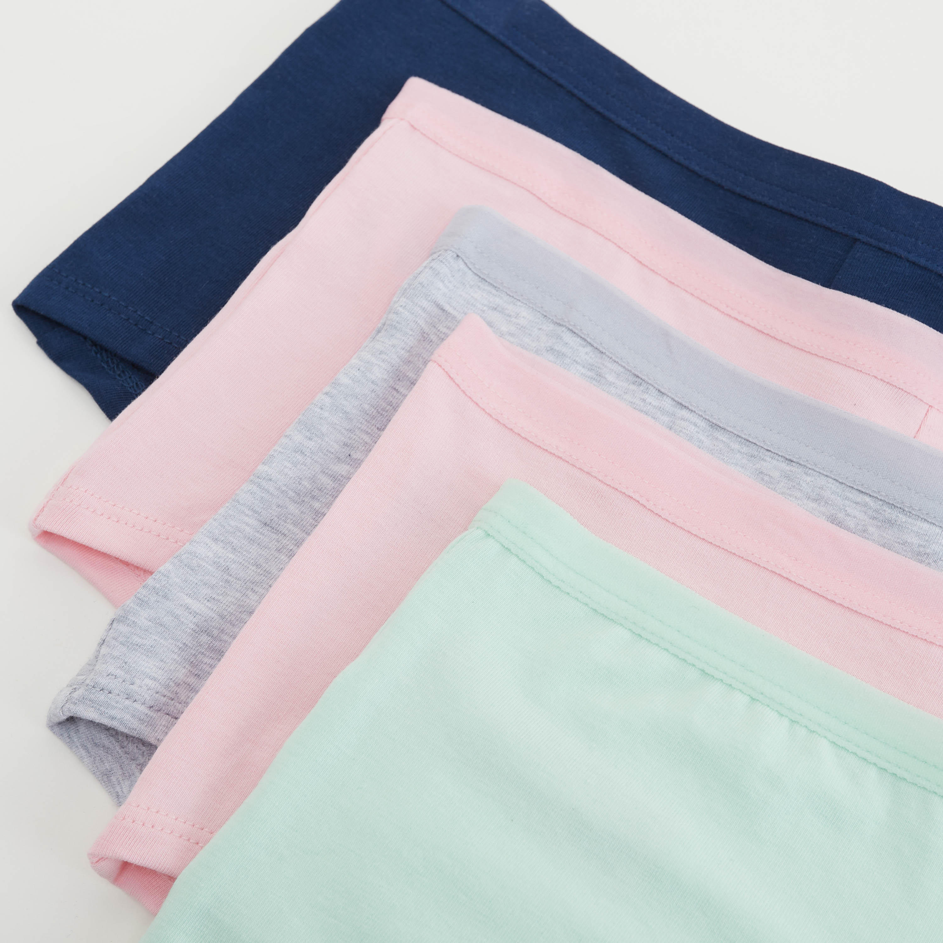 Set of 5 - Solid Boyshort Briefs with Elasticated Waist-women-clothing-lingerie-panties-image-2