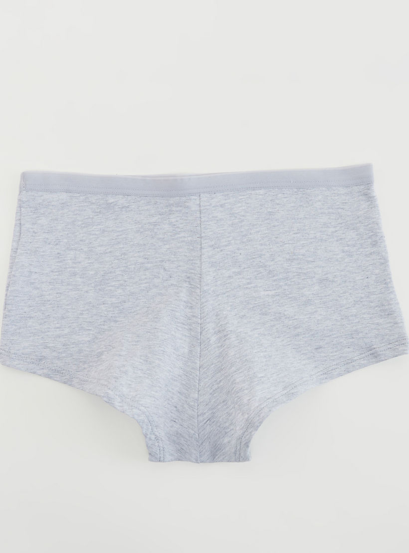 Set of 5 - Solid Boyshort Briefs with Elasticated Waist-women-clothing-lingerie-panties-image-4